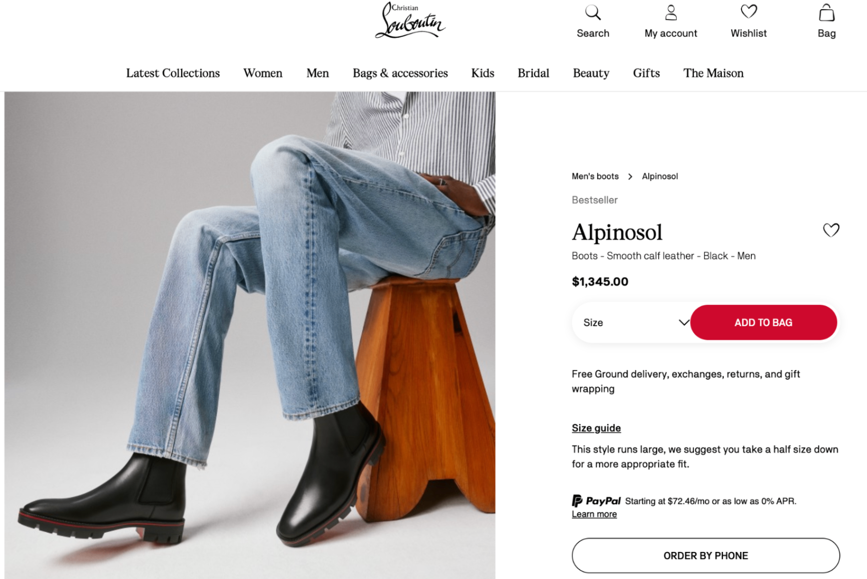 $1,345 CHRISTIAN LOUBOUTIN - Alpinosol Leather Lug Sole Boots - US 10.5 (43.5EU)