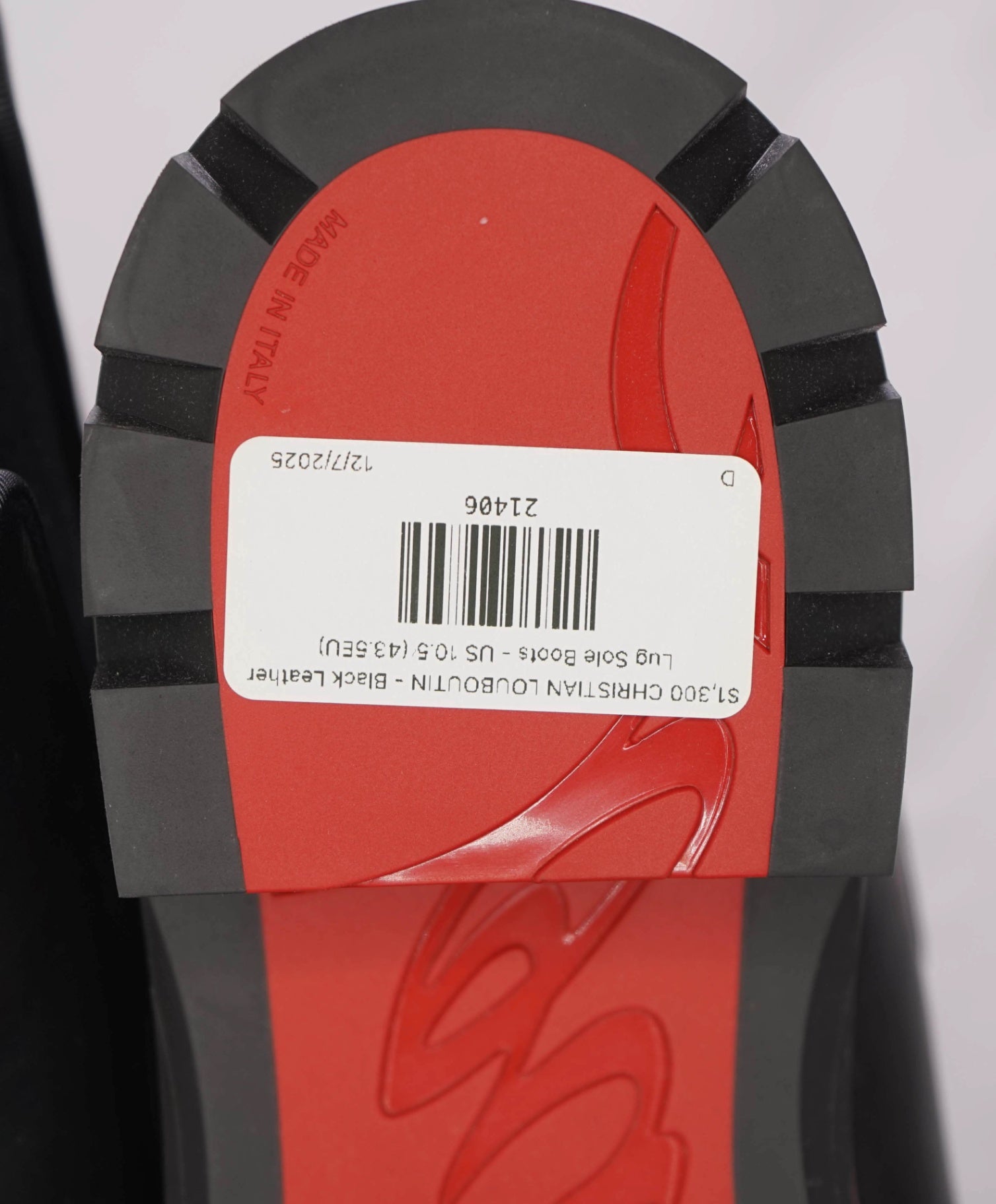 $1,345 CHRISTIAN LOUBOUTIN - Alpinosol Leather Lug Sole Boots - US 10.5 (43.5EU)