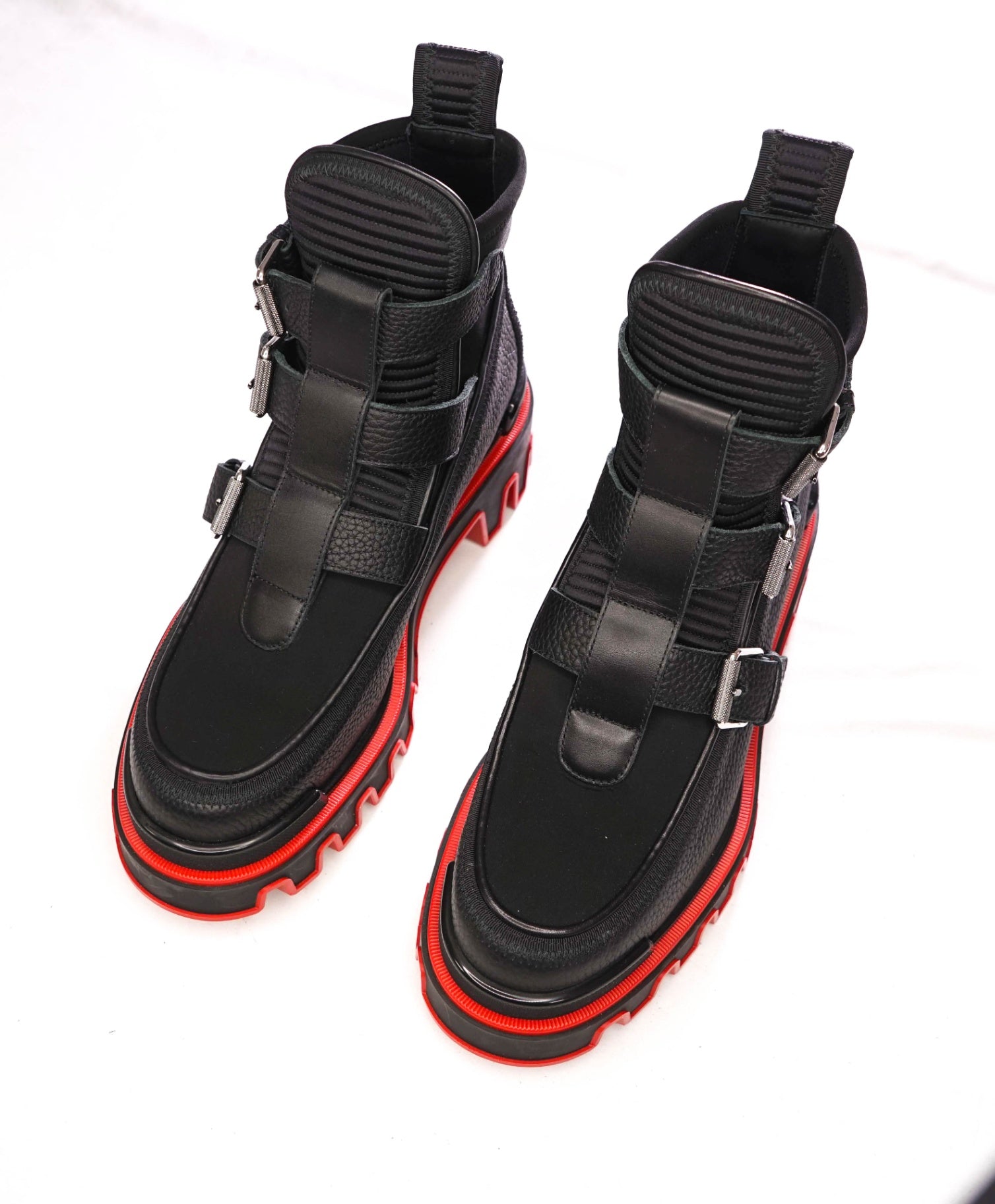 $1,595 CHRISTIAN LOUBOUTIN - DUNE Black Leather Boots - US 10 (43EU)