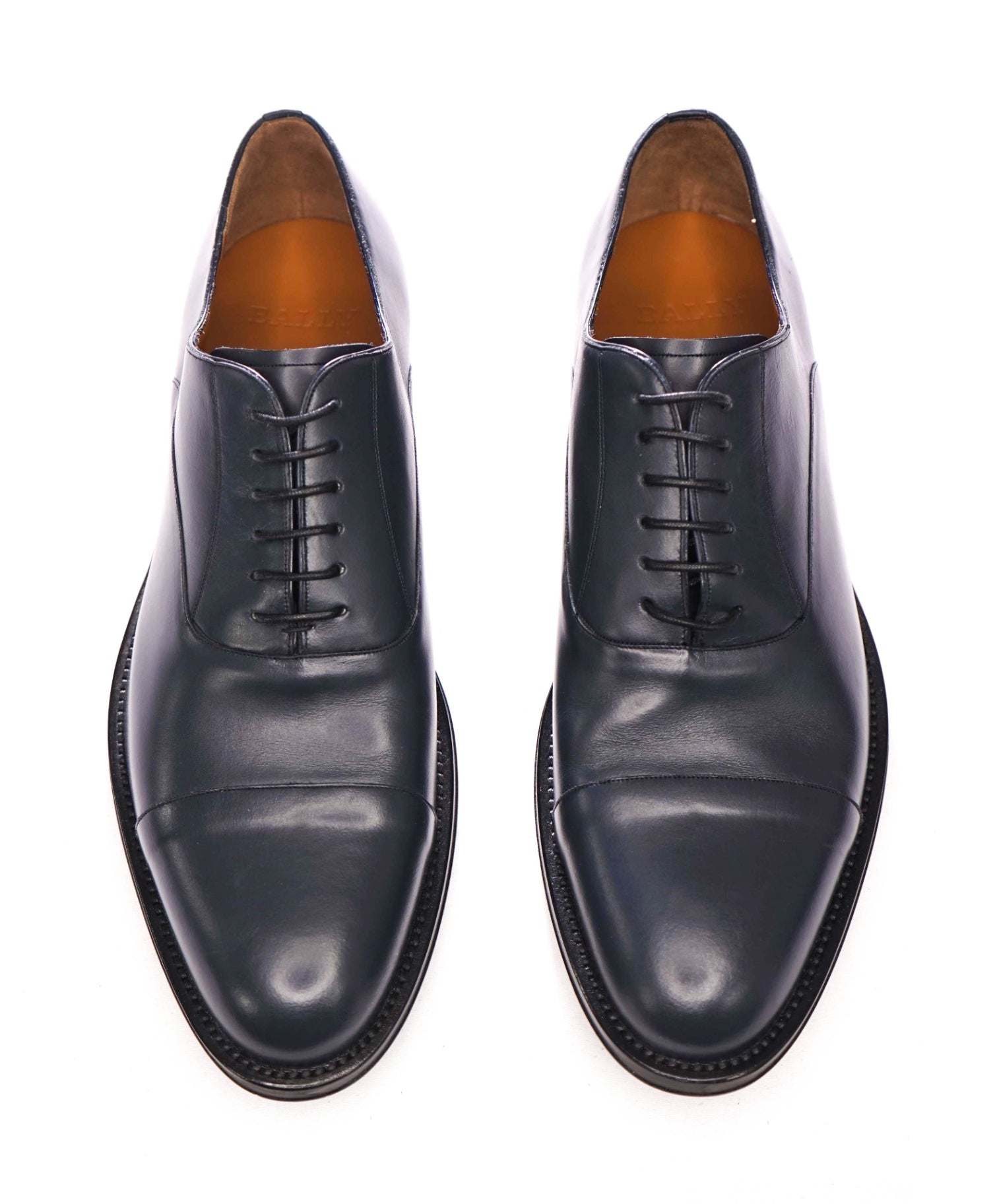 $870 BALLY - Navy Blue Leather Oxfords - US 11 (UK10)