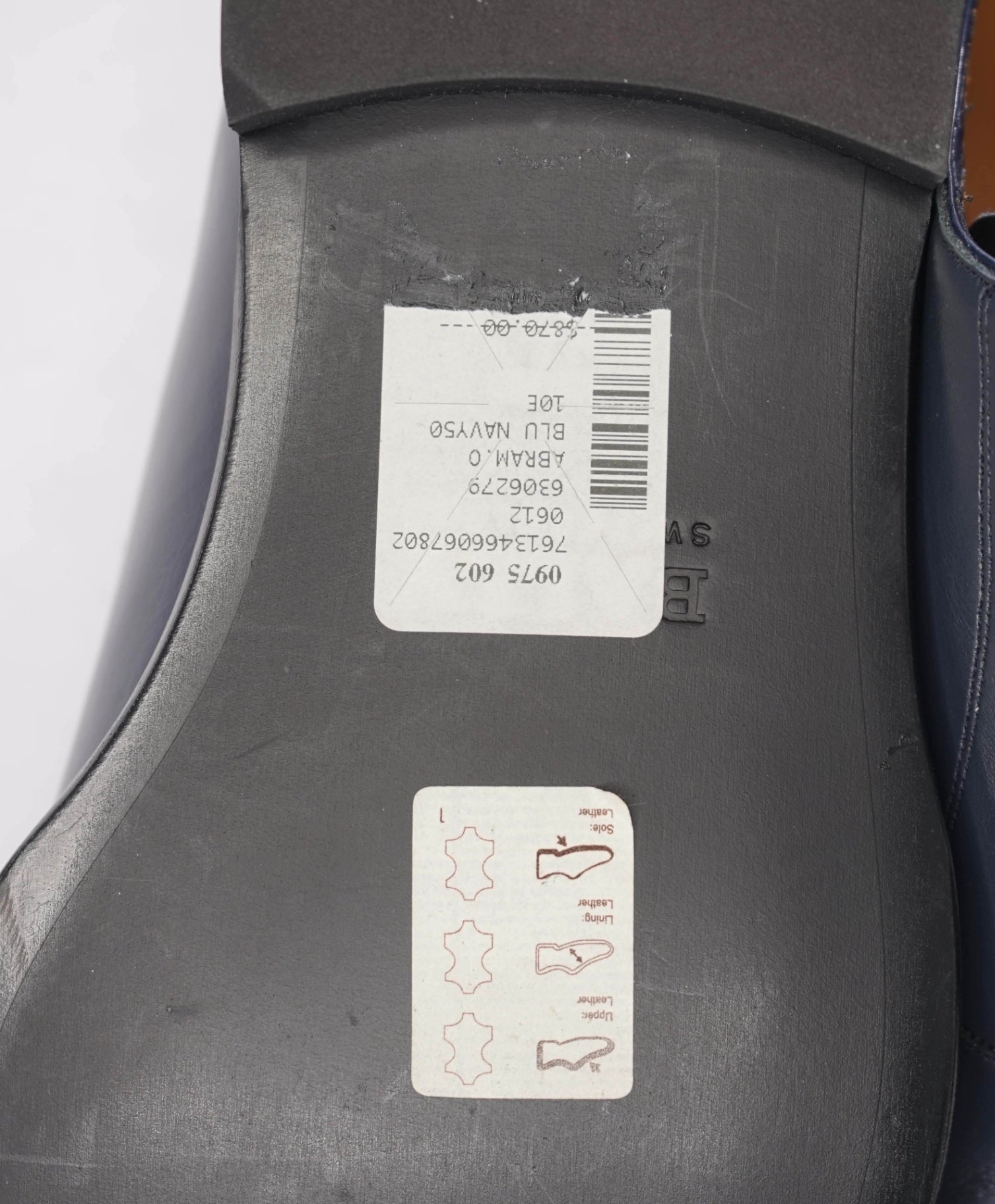 $870 BALLY - Navy Blue Leather Oxfords - US 11 (UK10)