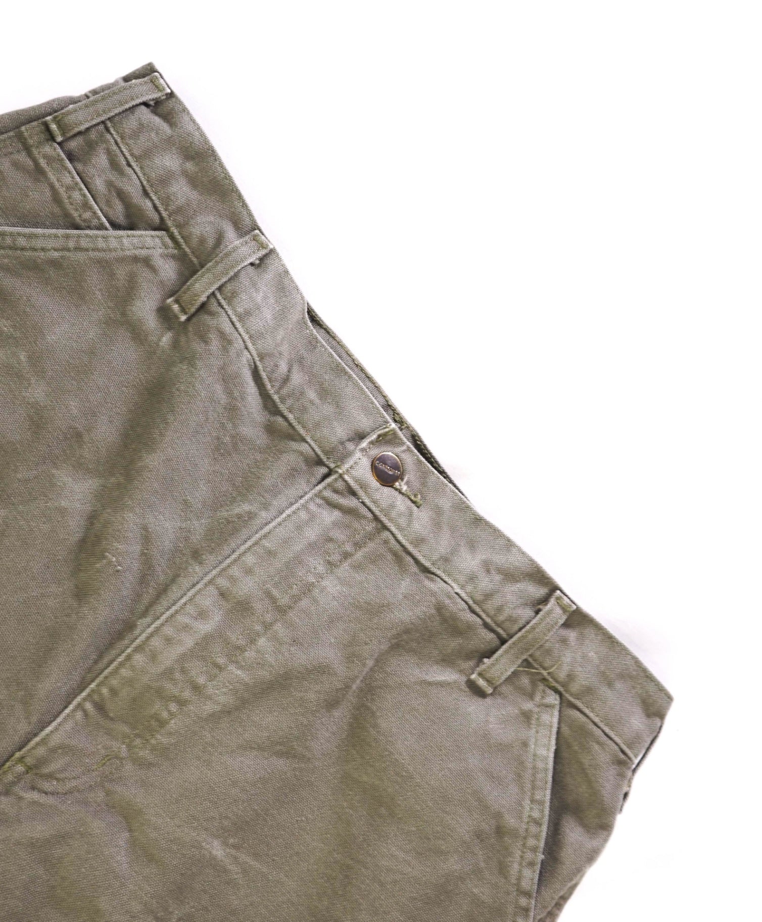 CARHARTT - Solid Green Cotton Flannel Lined Work Pants - 34W