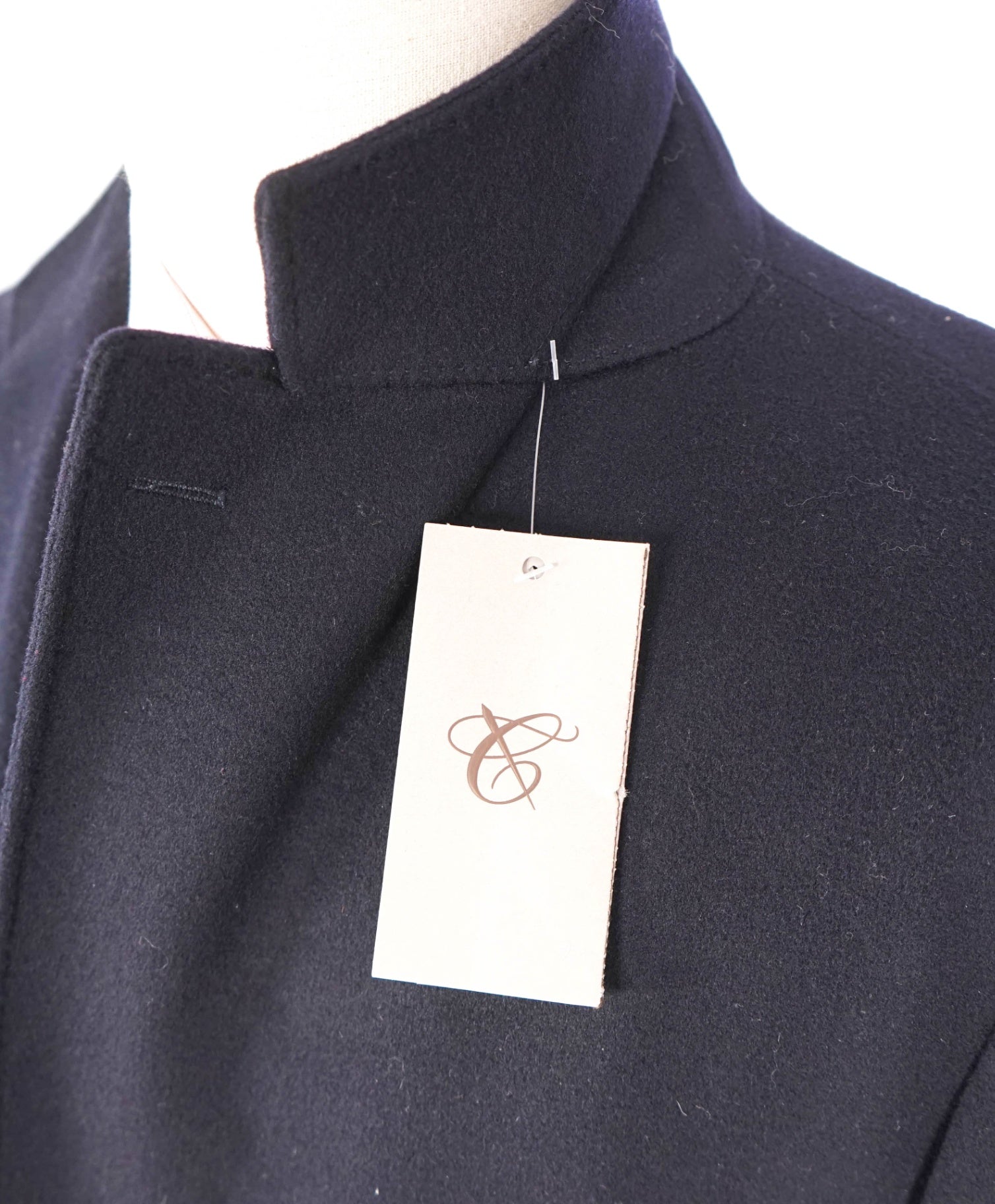 $2,450 CANALI Kei - Solid Navy Blue Wool/Cashmere Top Coat - 44R