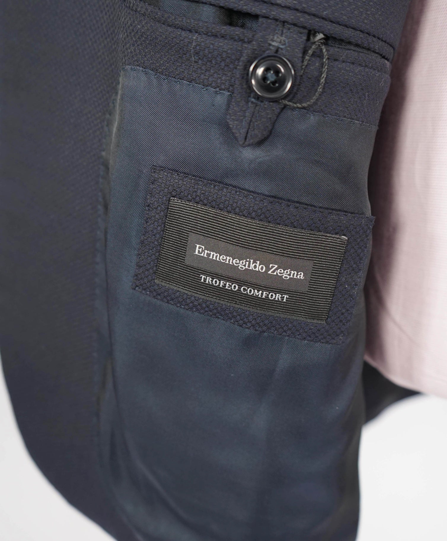 $3,295 ZEGNA - Navy "TROFEO 10 POCKETS" Wool/Silk Blazer - 40R