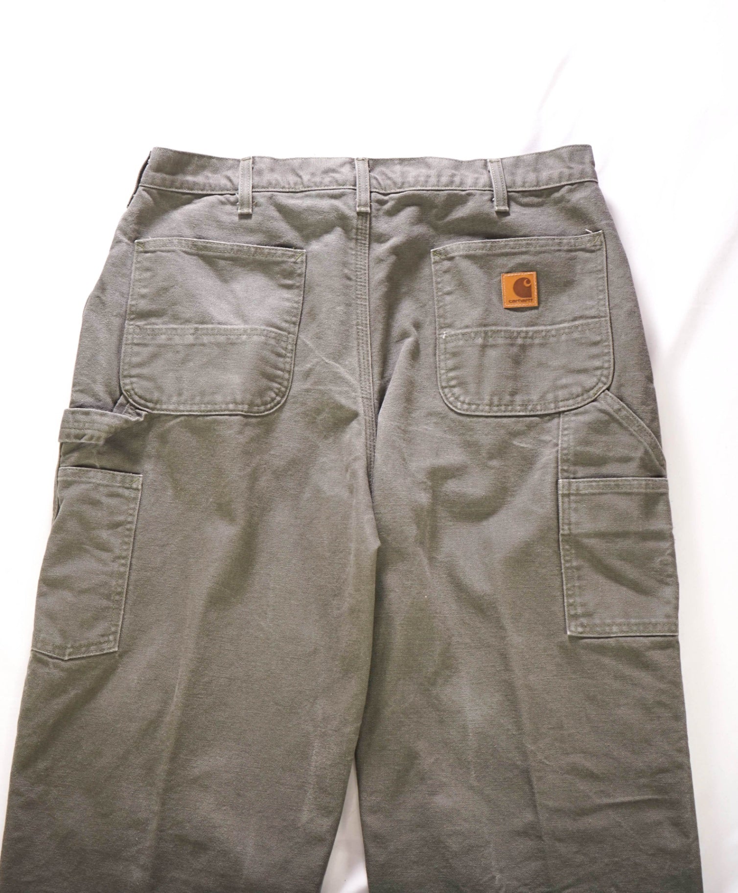 CARHARTT - Solid Green Cotton Flannel Lined Work Pants - 34W