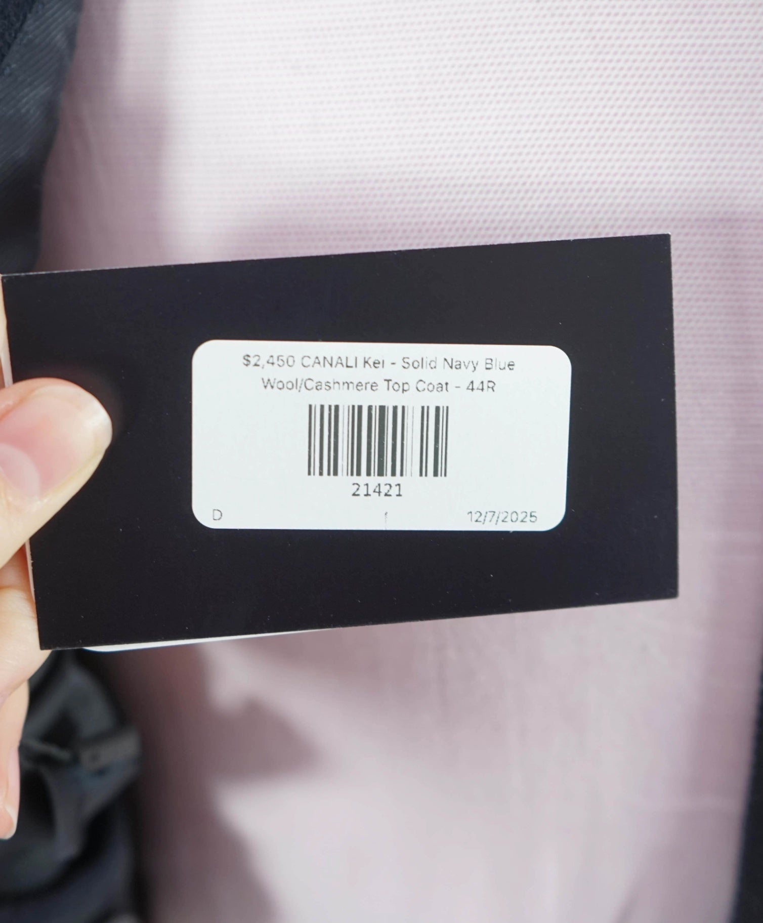 $2,450 CANALI Kei - Solid Navy Blue Wool/Cashmere Top Coat - 44R