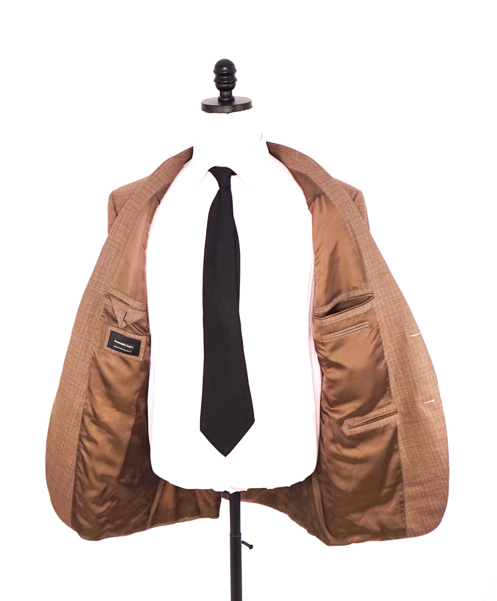 $3,295 ZEGNA - "High Performance" Solid Brown Wool Blazer - 44L