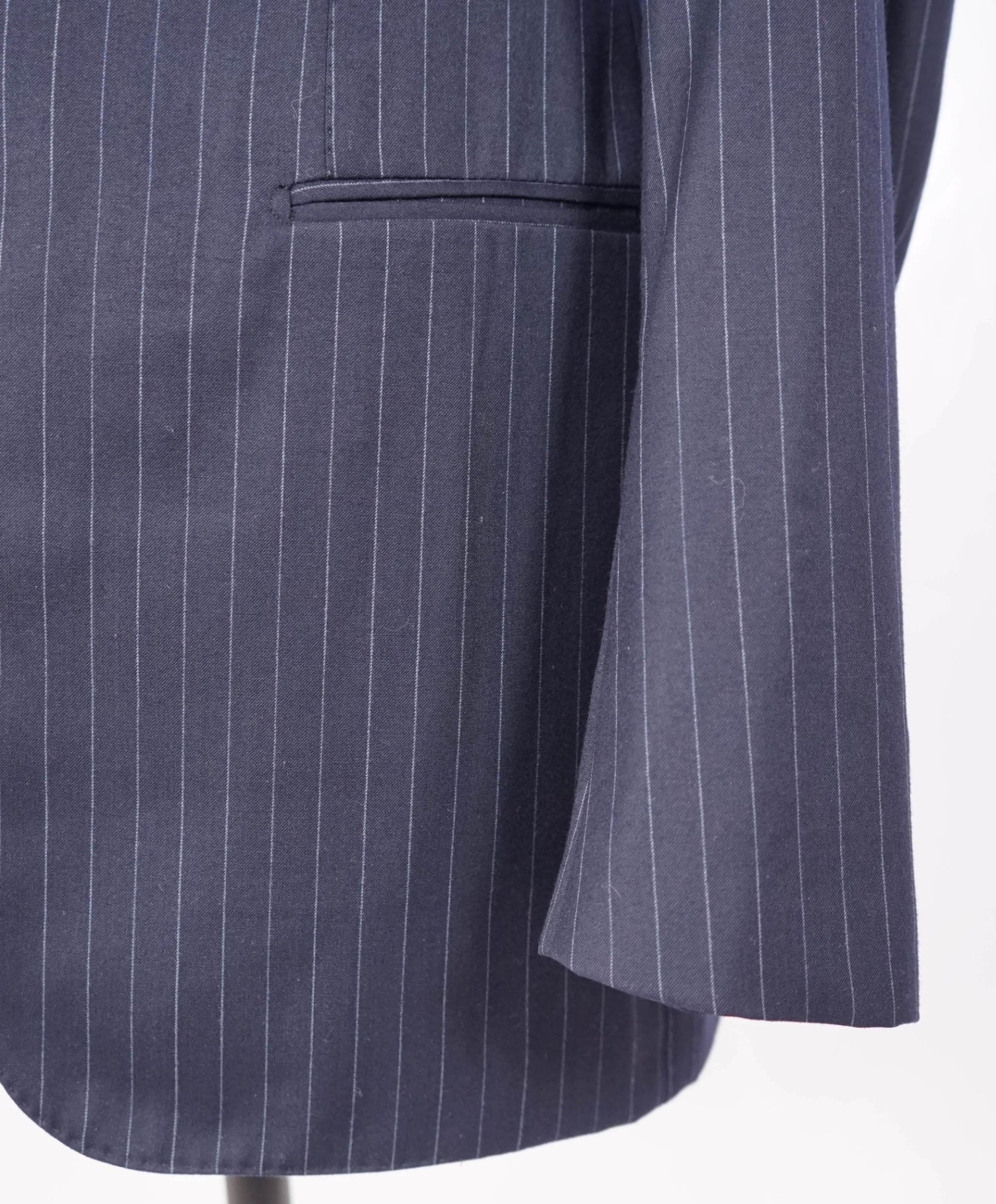 $4,995 ISAIA - Blue Stripe Flannel Wool/Silk Suit - Custom: Fits 40R (52EU Tag)