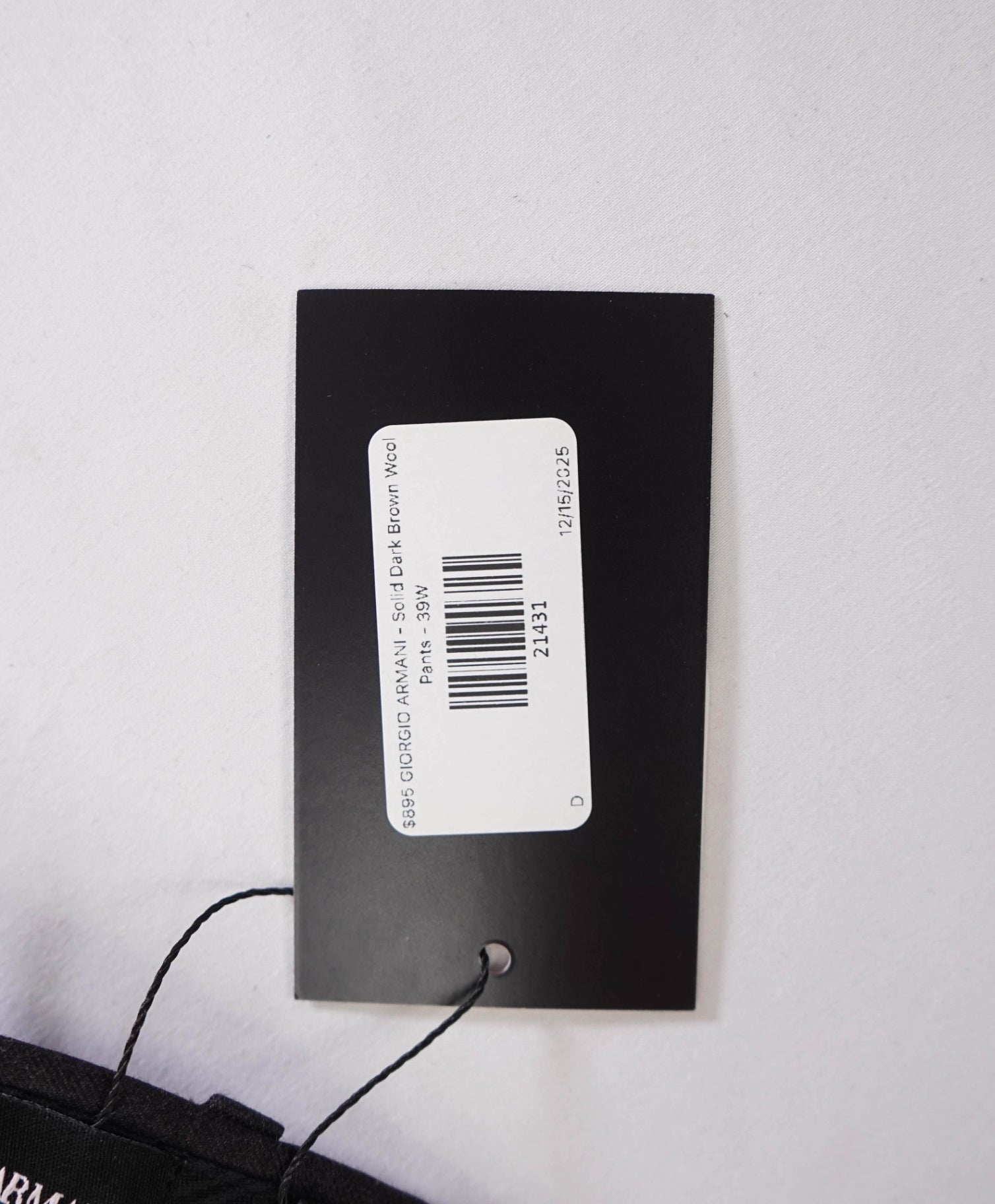 $895 GIORGIO ARMANI - Solid Dark Cherry Brown Wool Pants - 39W