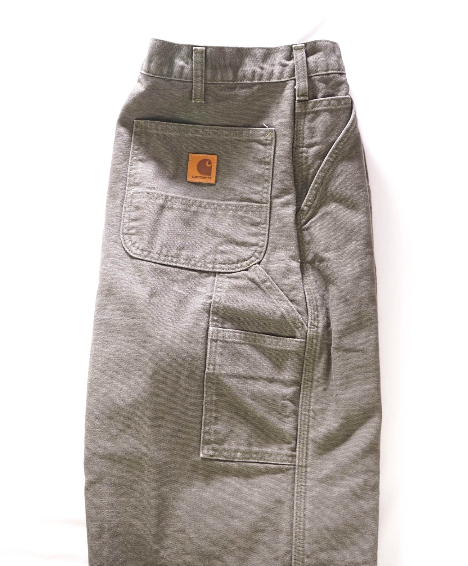 CARHARTT - Solid Green Cotton Flannel Lined Work Pants - 34W