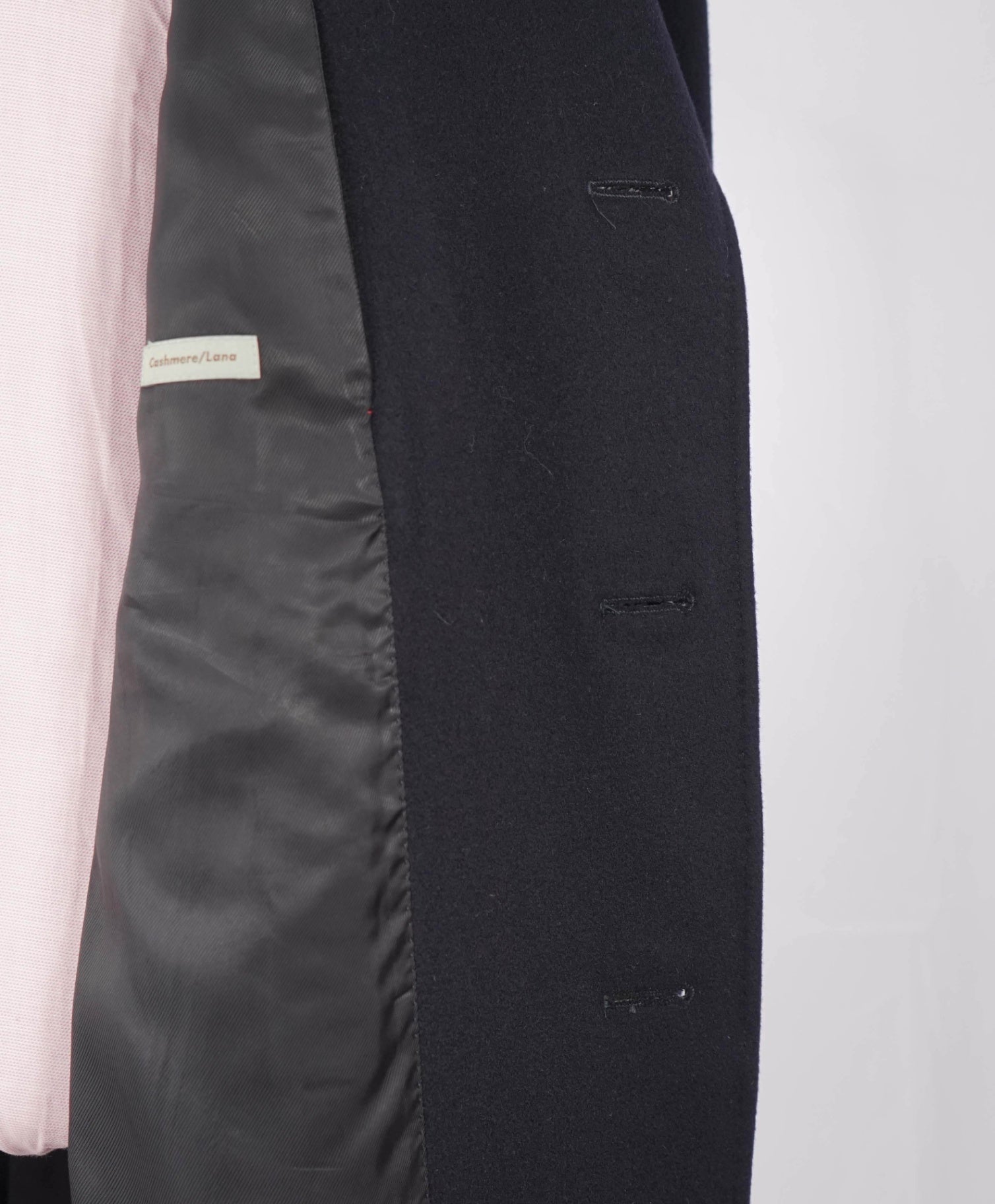 $2,450 CANALI Kei - Solid Navy Blue Wool/Cashmere Top Coat - 44R