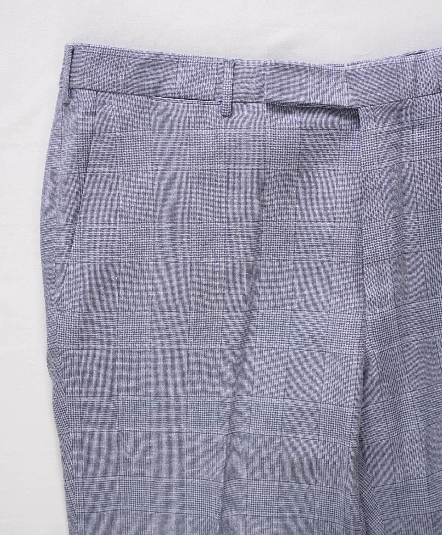 $895 ZEGNA - "CROSSOVER" Light Blue Plaid Wool/Linen/Silk Pants - 38W