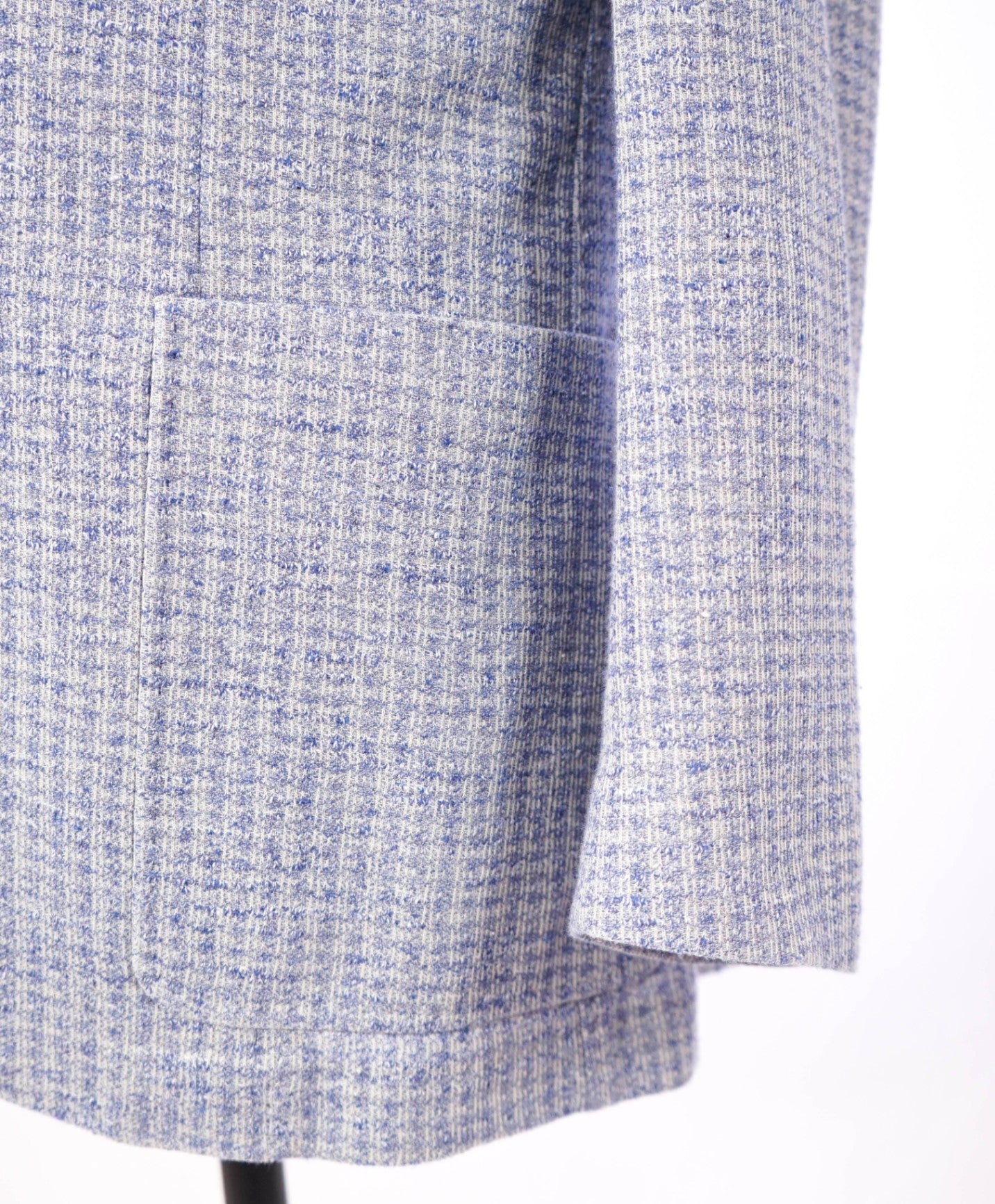 $1,895 CANALI - Textured Light Blue Cotton/Linen Sport Coat - 42R