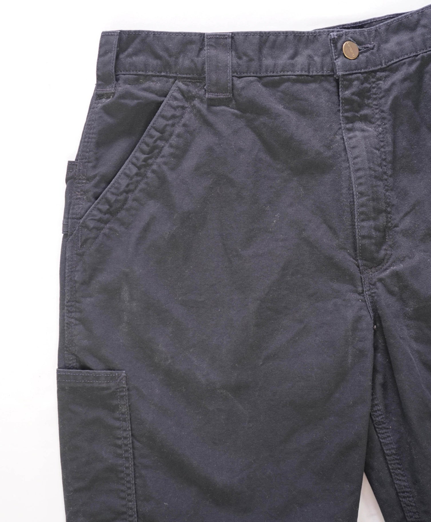 CARHARTT - Solid Black Cotton Flannel Lined Work Pants - 33W