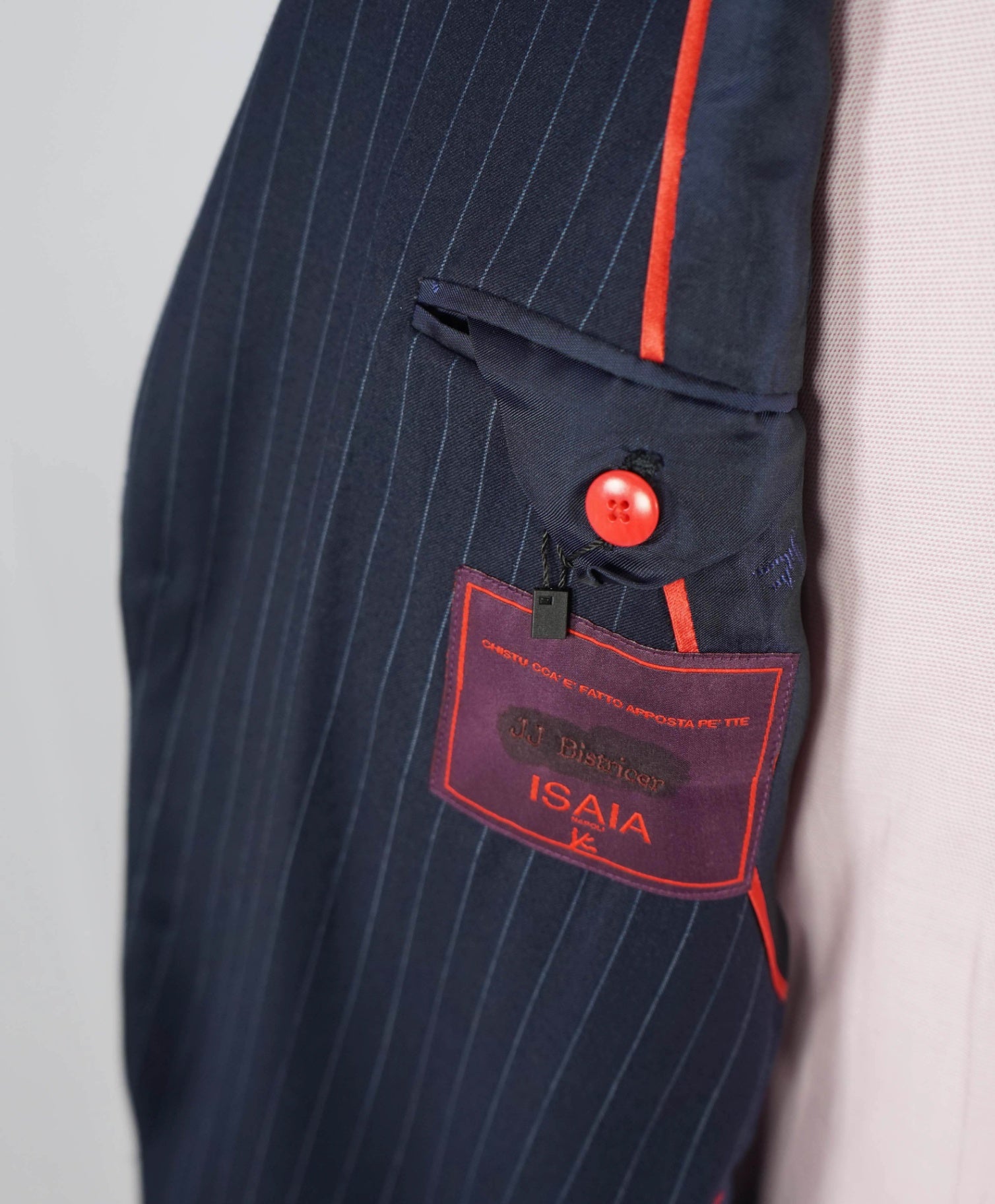 $4,995 ISAIA - Blue Stripe Flannel Wool/Silk Suit - Custom: Fits 40R (52EU Tag)