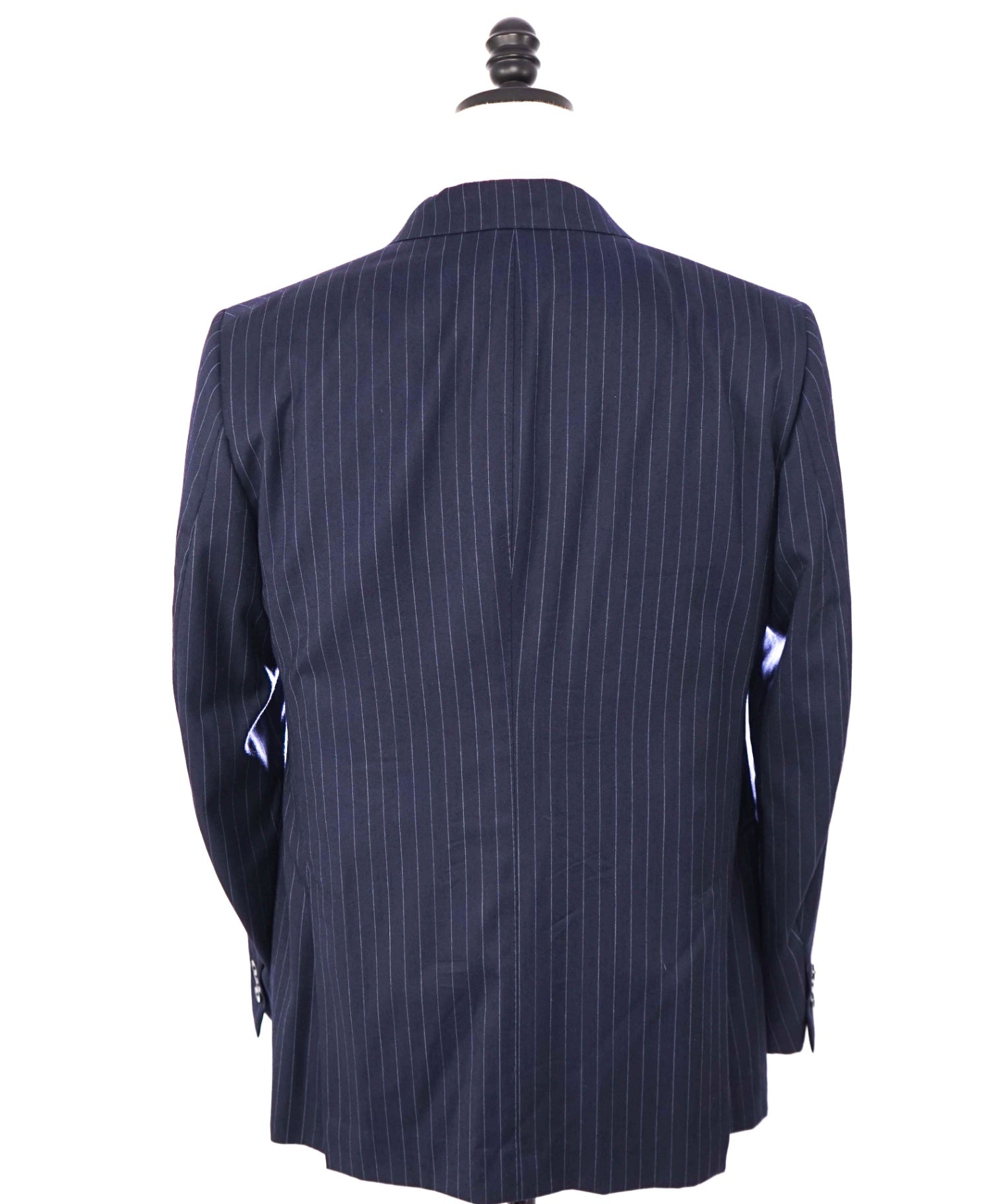 $4,995 ISAIA - Blue Stripe Flannel Wool/Silk Suit - Custom: Fits 40R (52EU Tag)