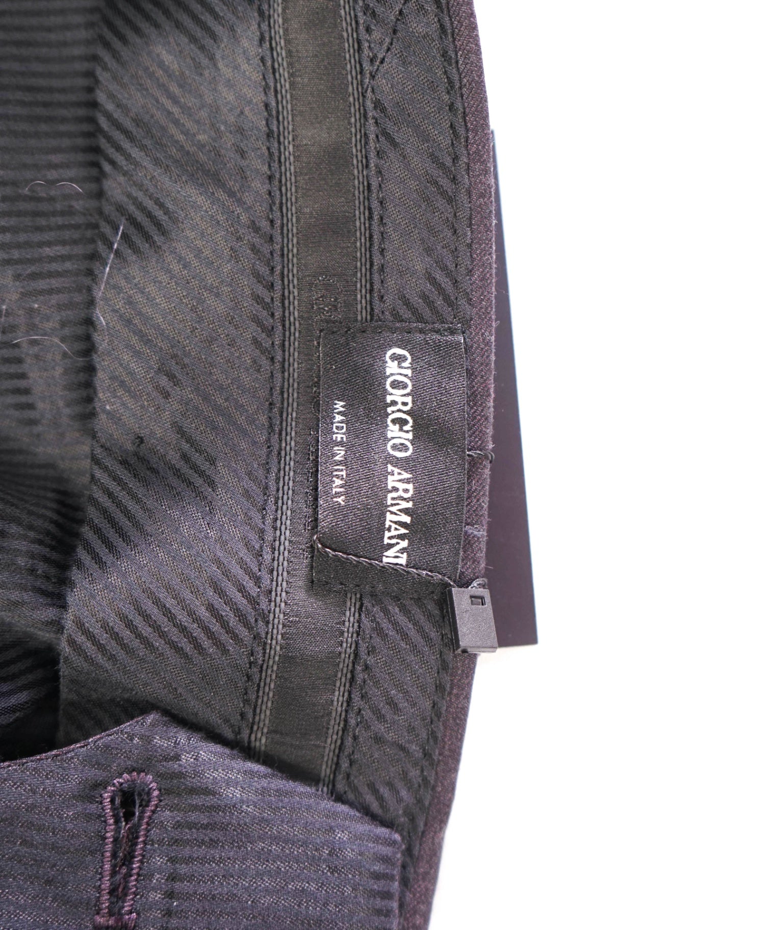 $895 GIORGIO ARMANI - Solid Dark Cherry Brown Wool Pants - 39W