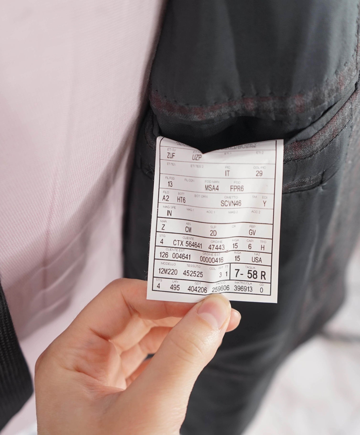 $3,290 ZEGNA - "TROFEO LIGHT" Gray / Red Check Wool Blazer - 48R