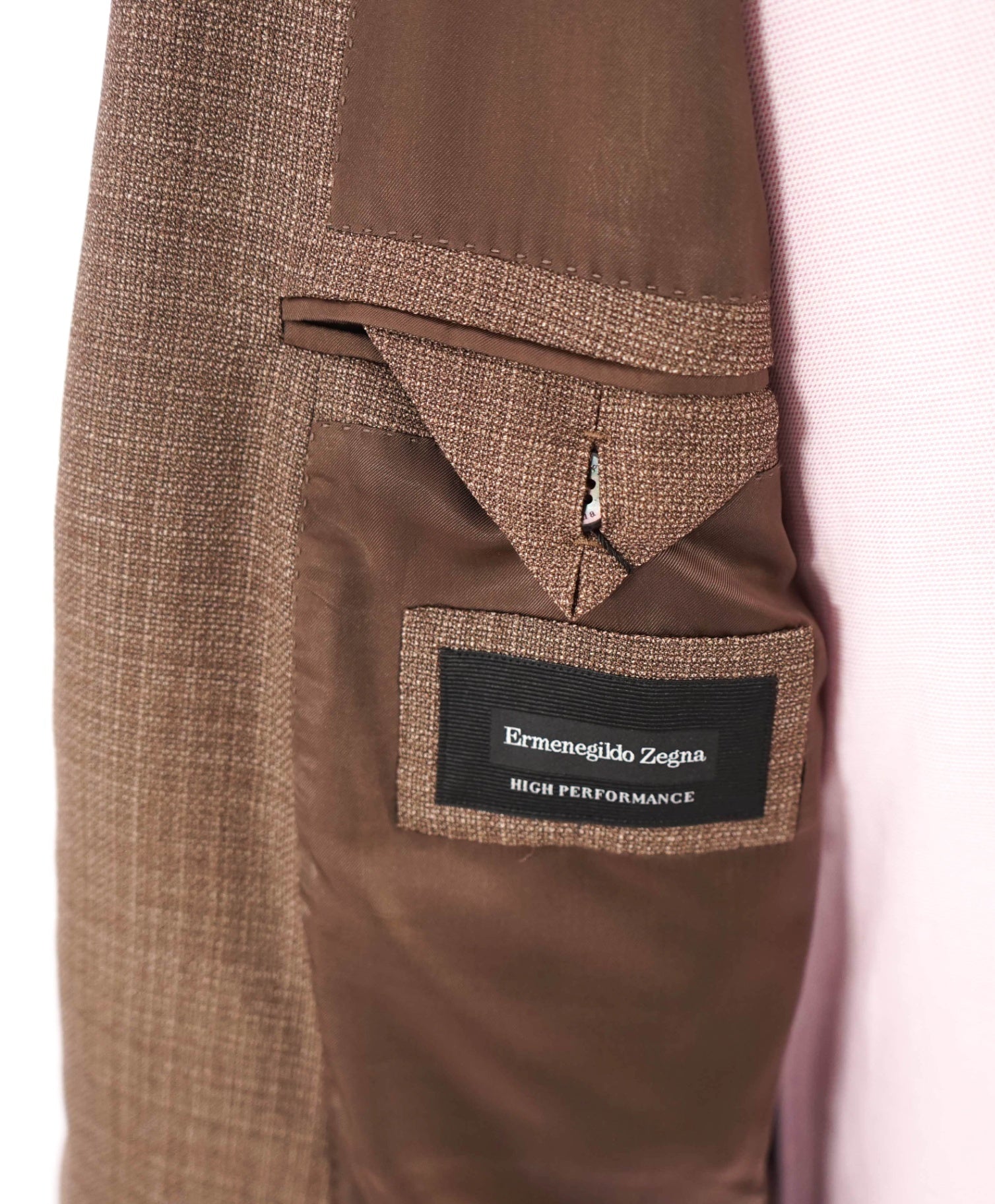 $3,295 ZEGNA - "High Performance" Solid Brown Wool Blazer - 44L
