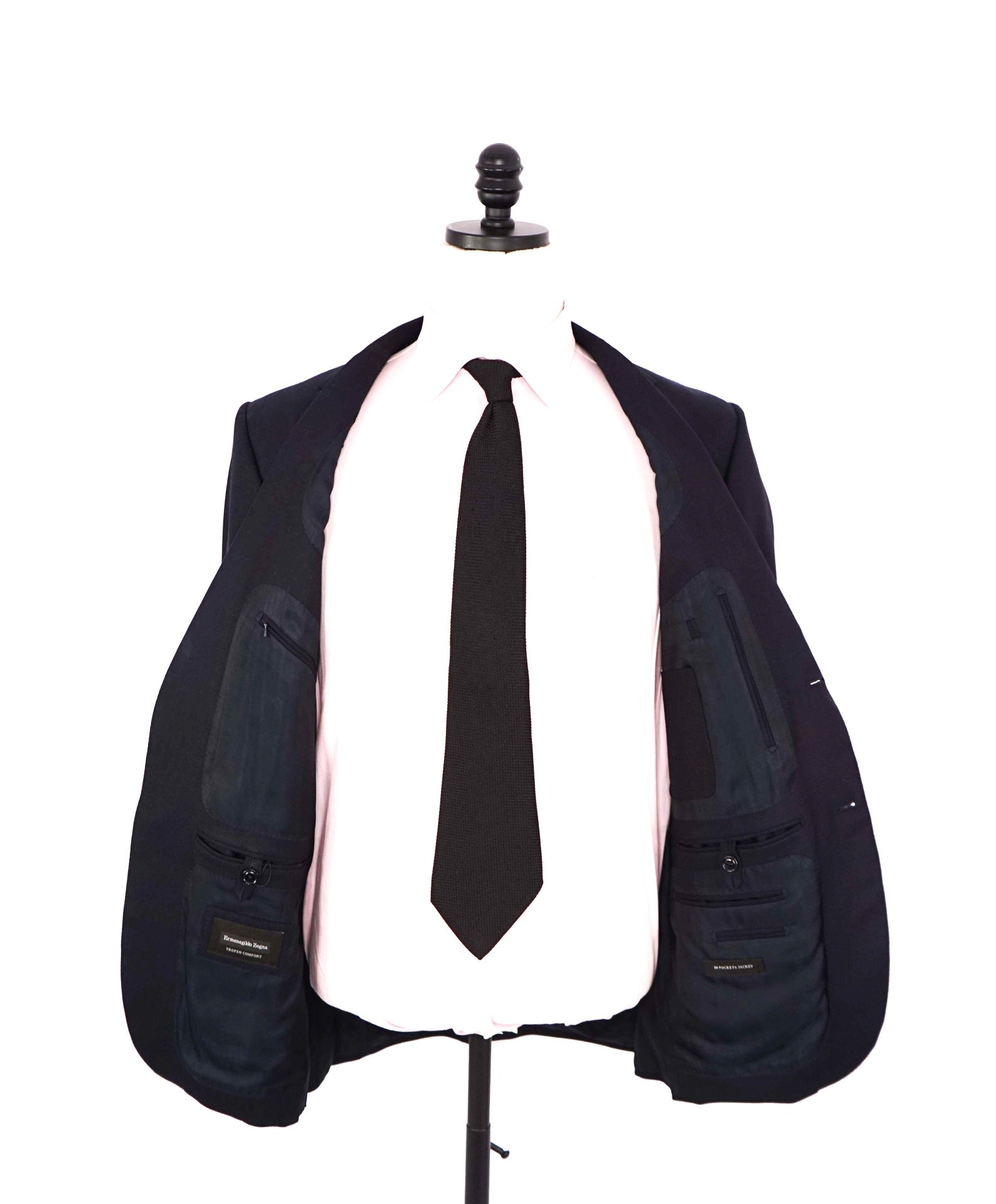 $3,295 ZEGNA - Navy "TROFEO 10 POCKETS" Wool/Silk Blazer - 40R