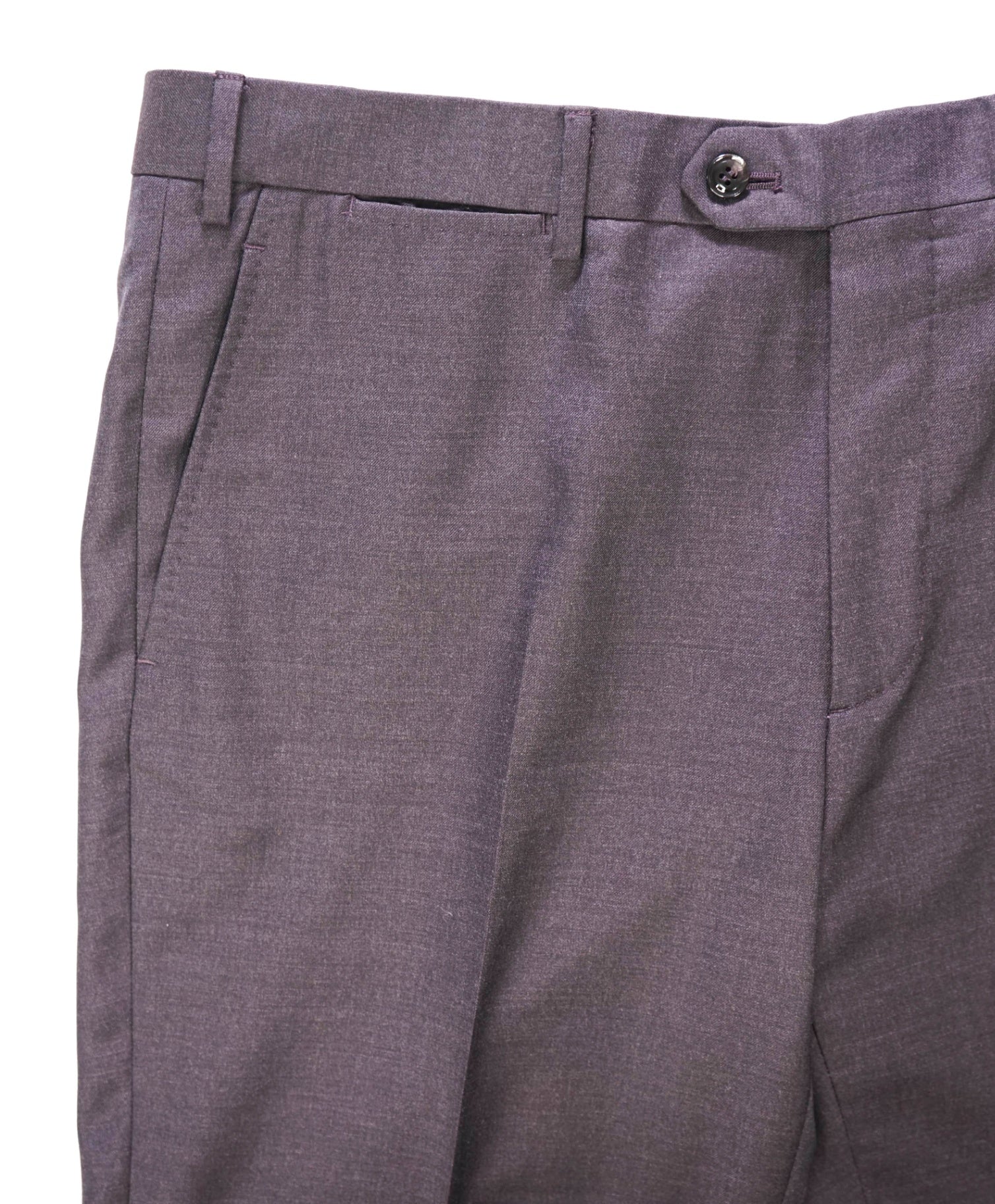 $895 GIORGIO ARMANI - Solid Dark Cherry Brown Wool Pants - 39W