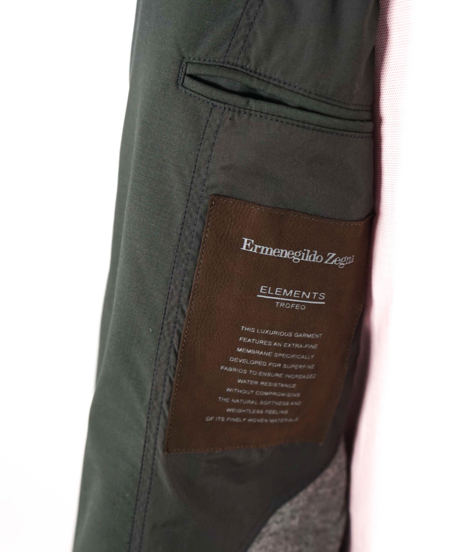 $4,950 ZEGNA - Woven Leather Pocket "ELEMENTS" Blazer Coat - 44R