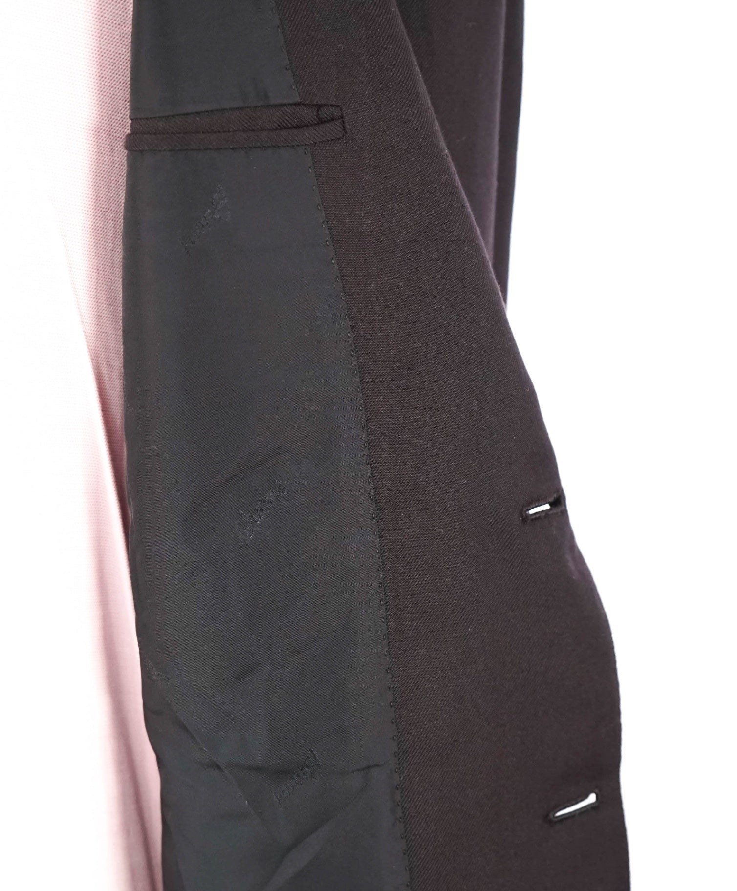 $8,960 BRIONI - Textured Black Peak Lapel *PURE SILK* Blazer - 44R