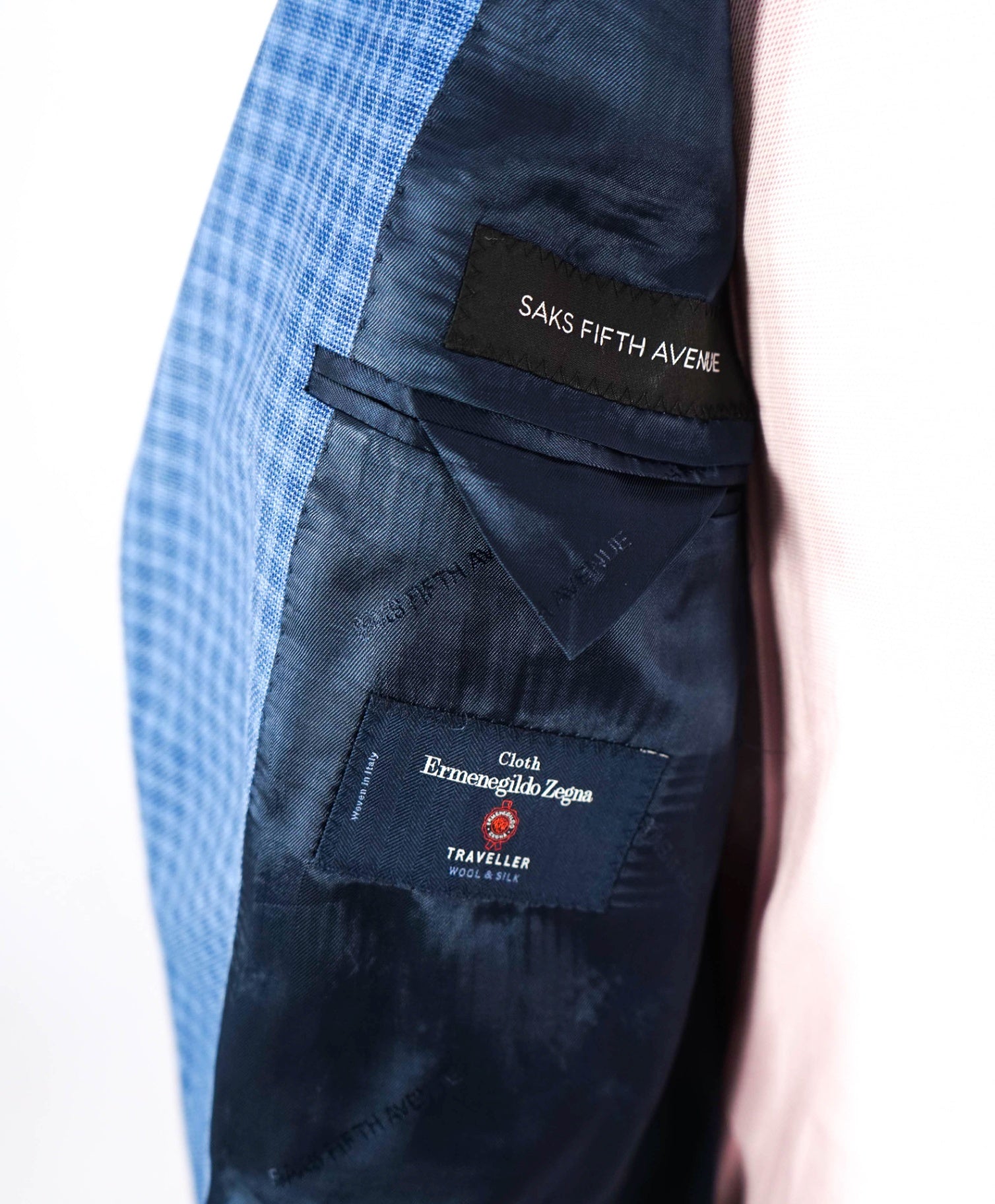 $995 ZEGNA For SAKS 5TH AVE - Blue "MODERN FIT" Blazer - 44R