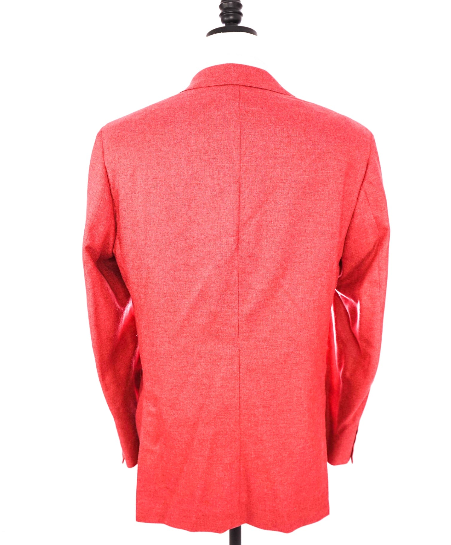$4,695 ISAIA - Solid Coral Red Silk/ 48% Cashmere Blazer - 44L