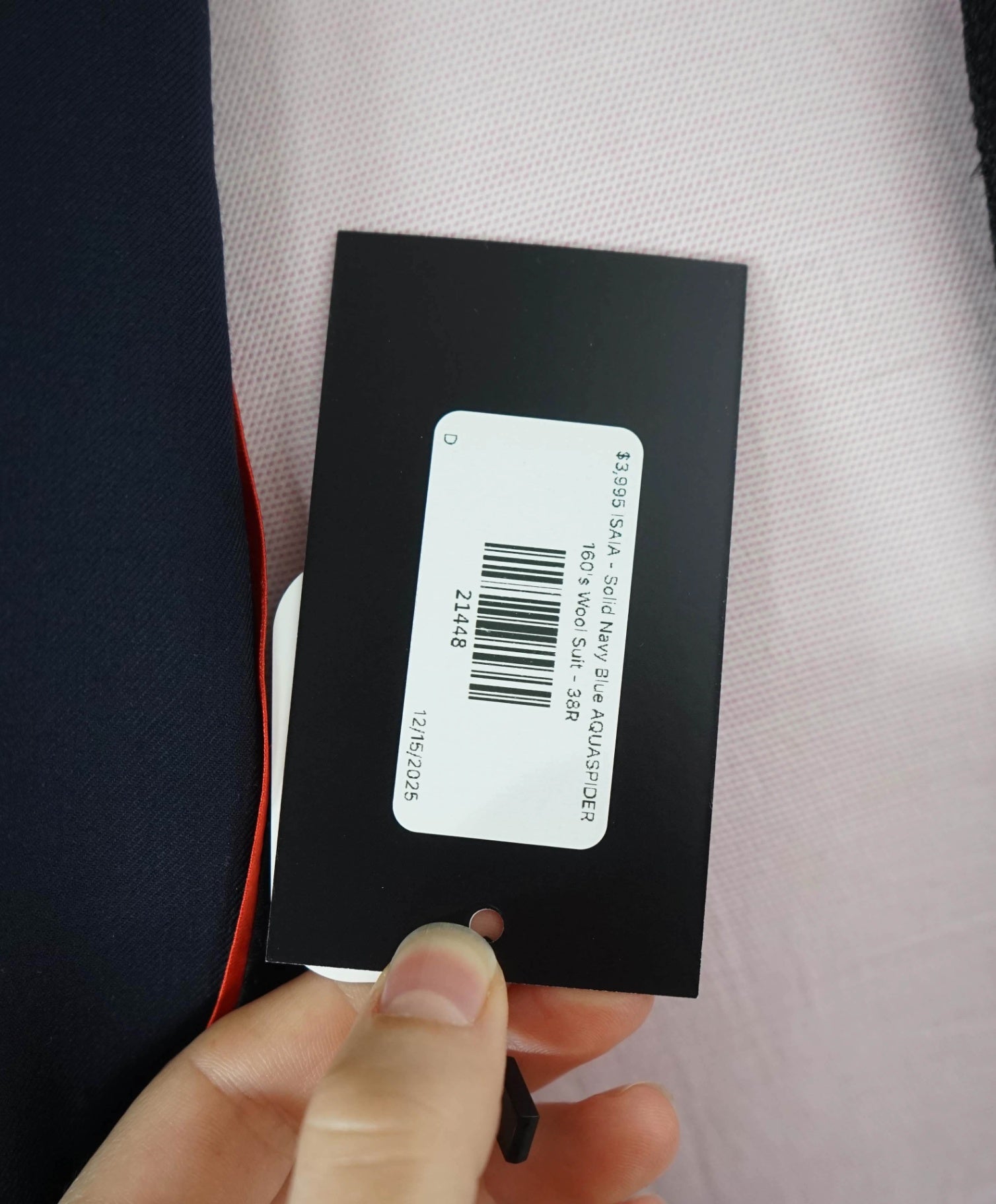 $3,995 ISAIA - Solid Navy Blue AQUASPIDER 160's Wool Suit - 38R