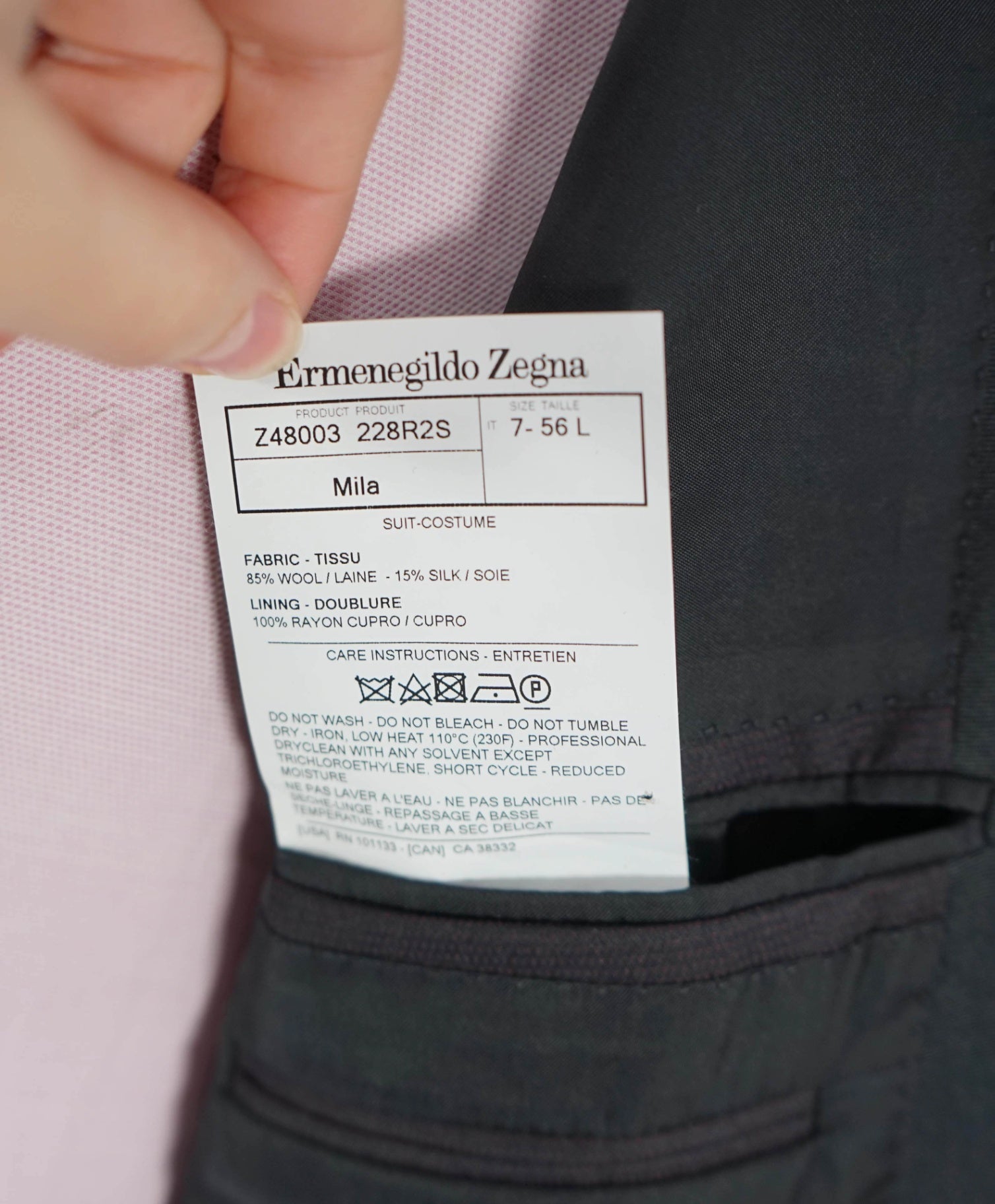 $4,295 ZEGNA - TROFEO 600 "Custom: JOE MANGANIELLO" Tuxedo Jacket-46L