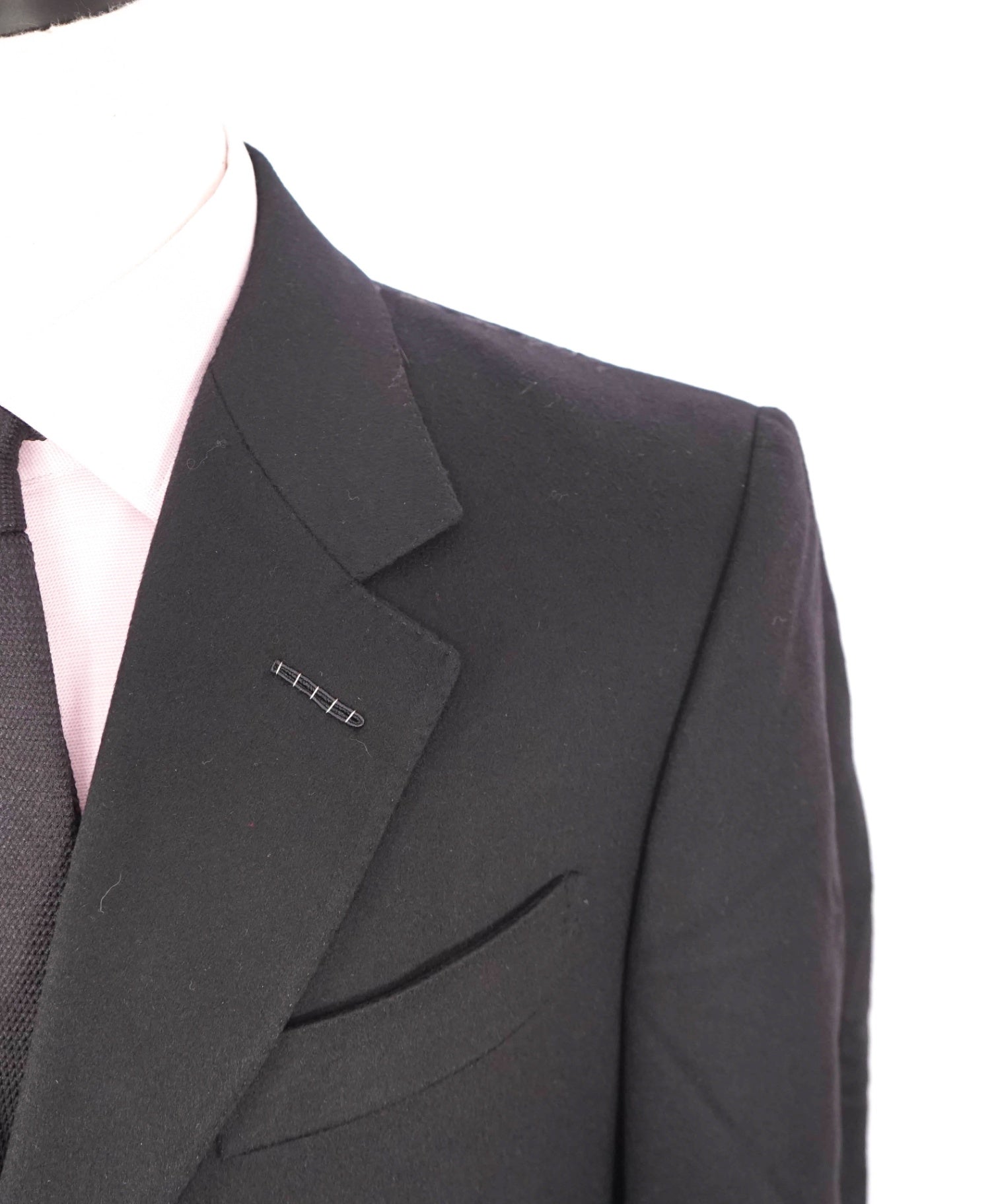 $7,990 TOM FORD - Solid Black 100% Cashmere Top Coat - 40R