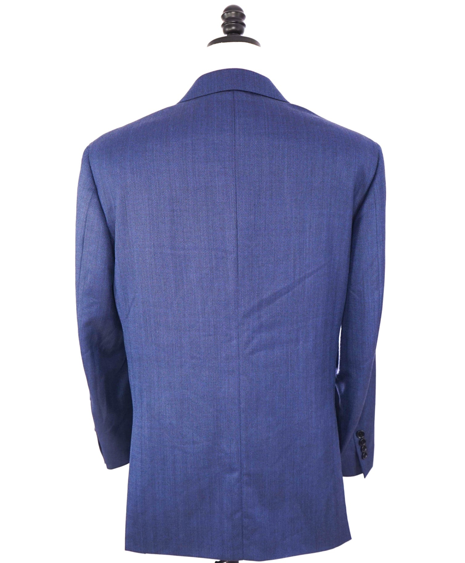 $1,895 CANALI - Blue Herringbone Wool Blazer - 46R