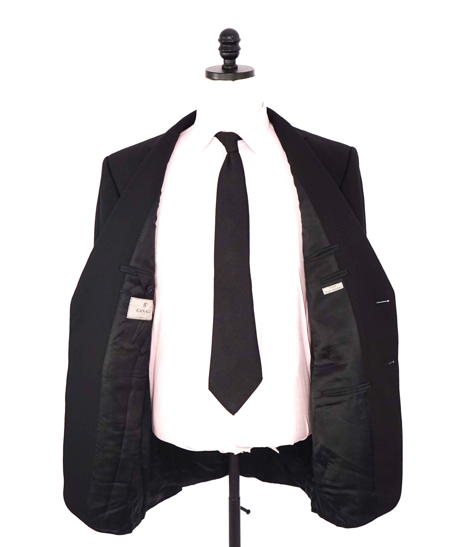 $1,895 CANALI - "TRAVEL WATER RESISTANT" Black Wool Blazer - 44R