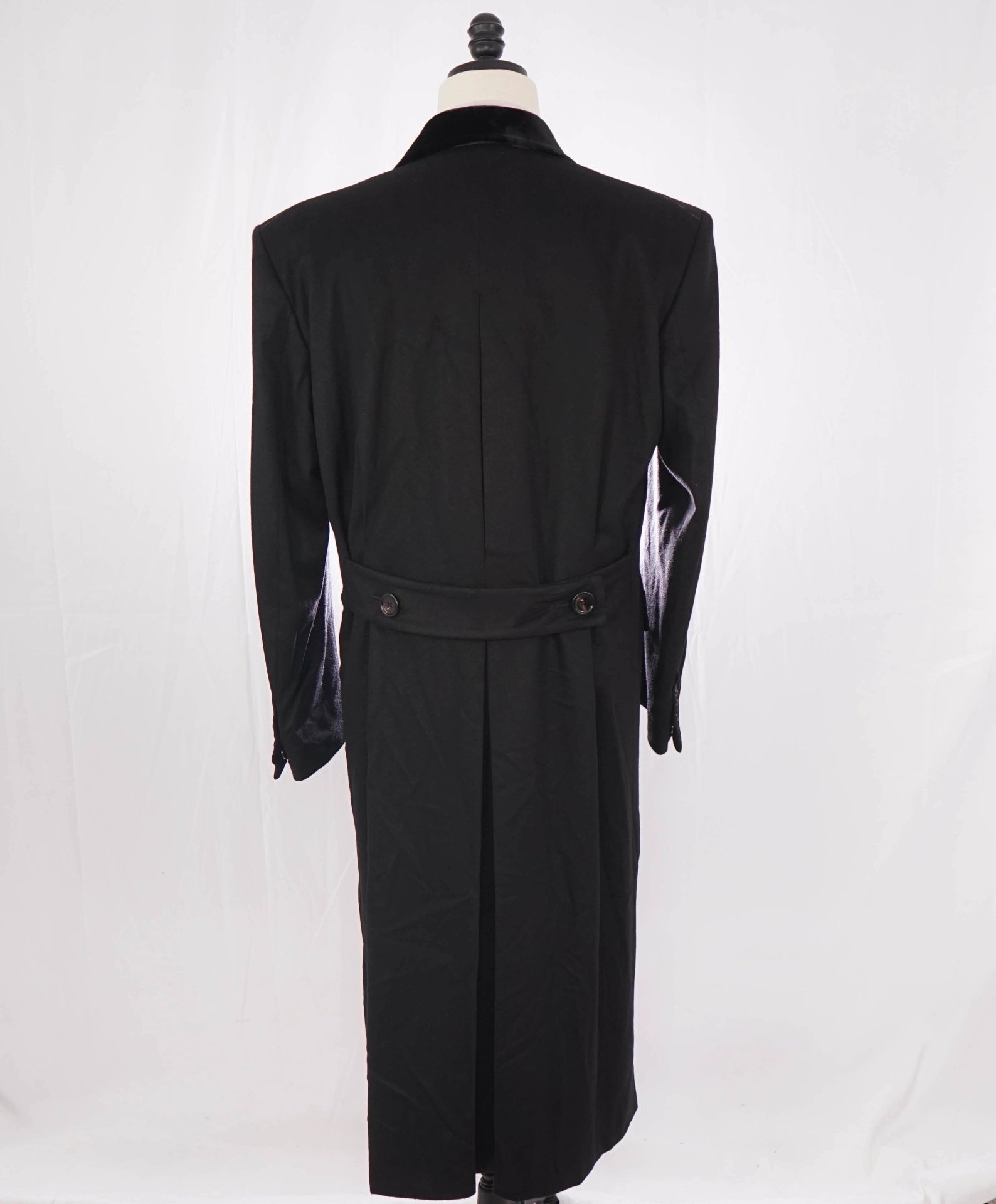 $10,950 TOM FORD - Black Double Breasted Velvet 100% Cashmere Top Coat - 36R