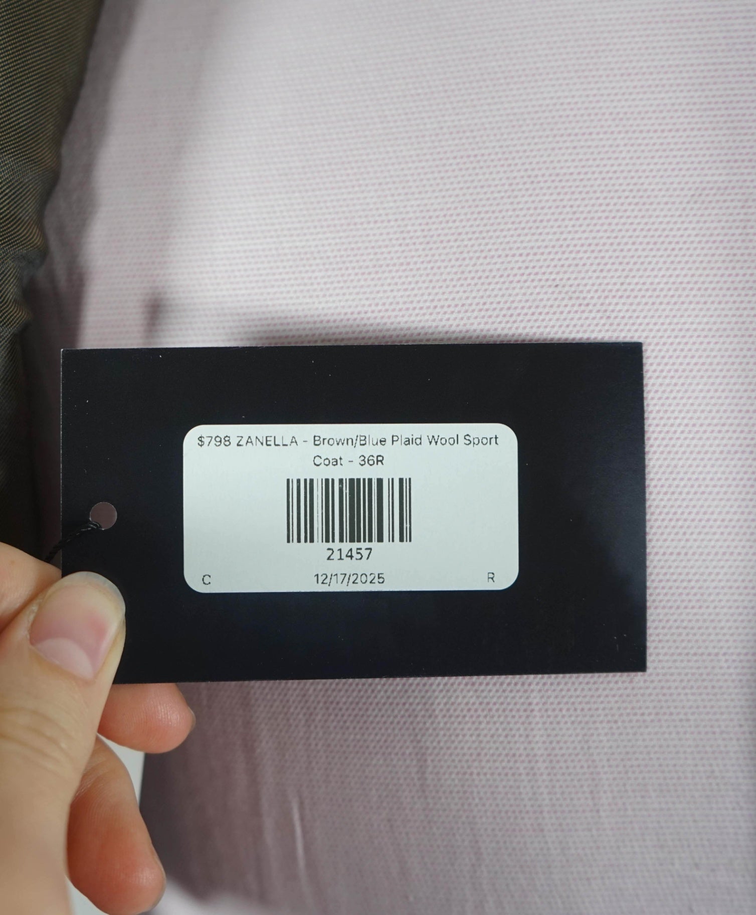 $798 ZANELLA - Brown/Blue Plaid Wool Sport Coat - 46R