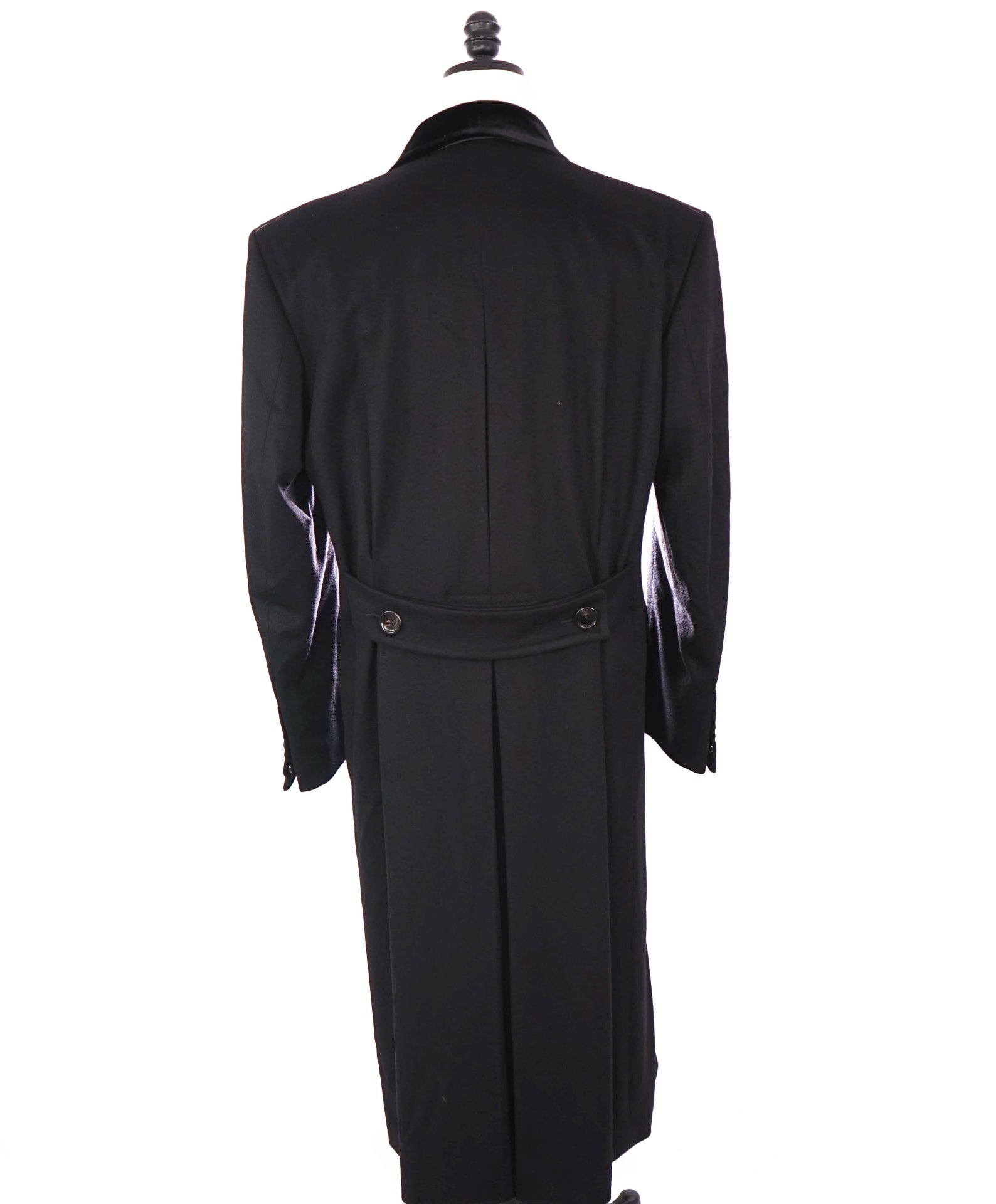 $10,950 TOM FORD - Black Double Breasted Velvet 100% Cashmere Top Coat - 38R