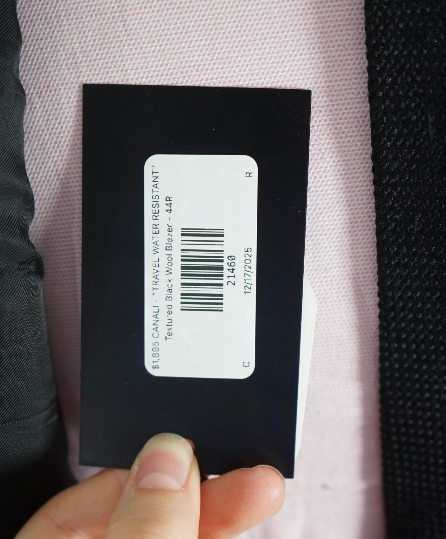 $1,895 CANALI - "TRAVEL WATER RESISTANT" Black Wool Blazer - 44R