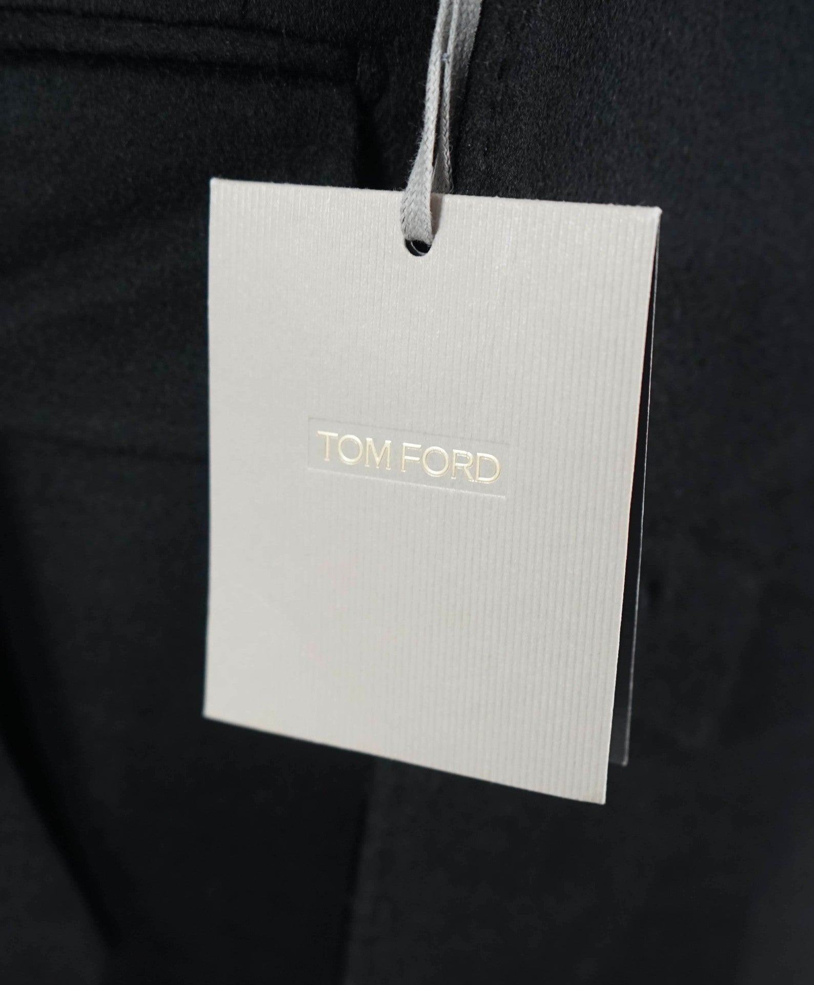 $10,950 TOM FORD - Black Double Breasted Velvet 100% Cashmere Top Coat - 36R