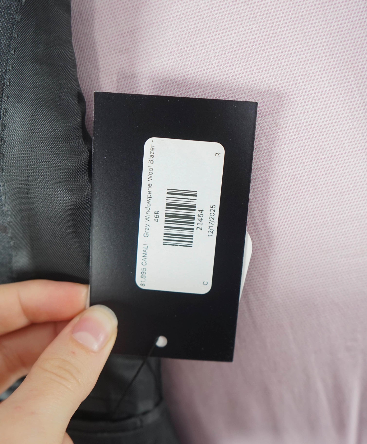 $1,895 CANALI - Gray Windowpane Wool Blazer - 46R