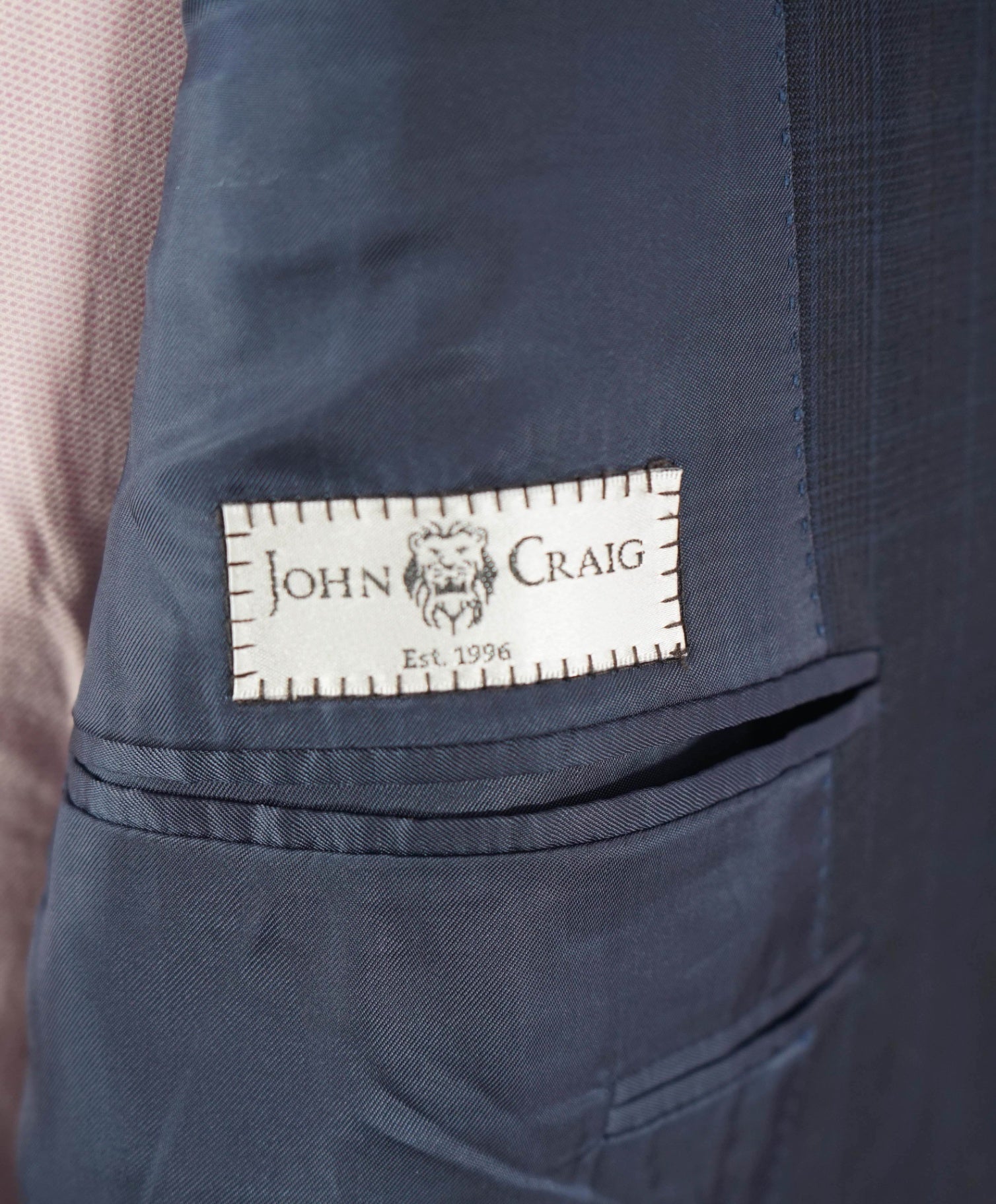 $1,895 CANALI -  Navy Blue Plaid Wool Blazer - 46R