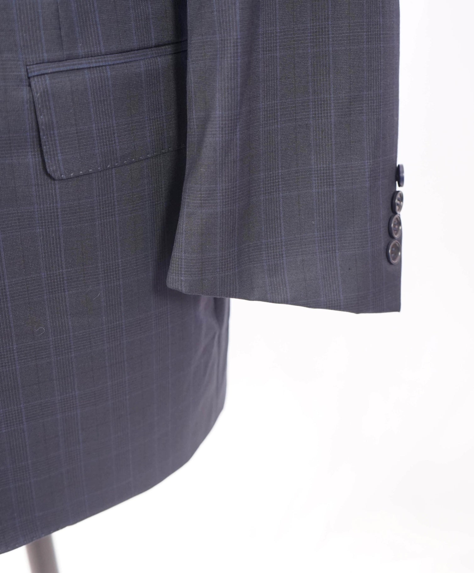 $1,895 CANALI -  Navy Blue Plaid Wool Blazer - 46R