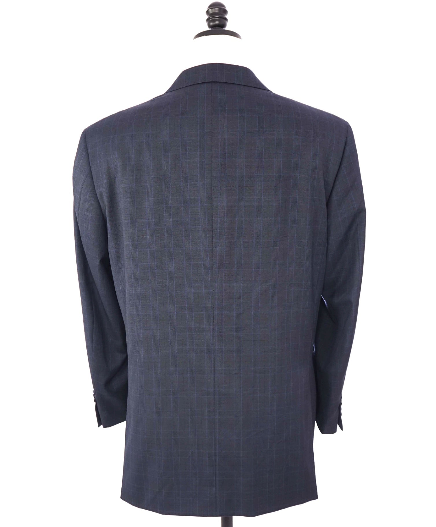 $1,895 CANALI -  Navy Blue Plaid Wool Blazer - 46R