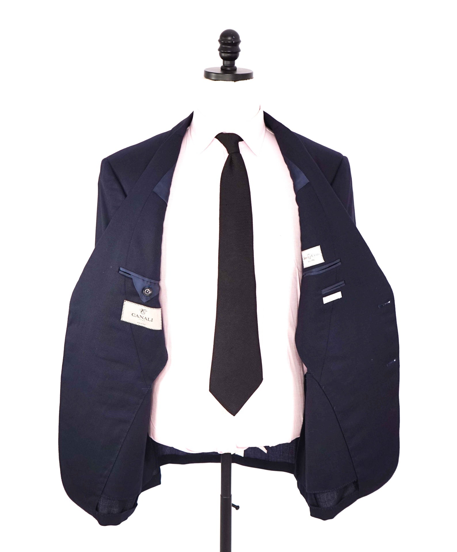 $1,895 CANALI -  "Impeccabile" Textured Navy Blue Wool Blazer - 46R