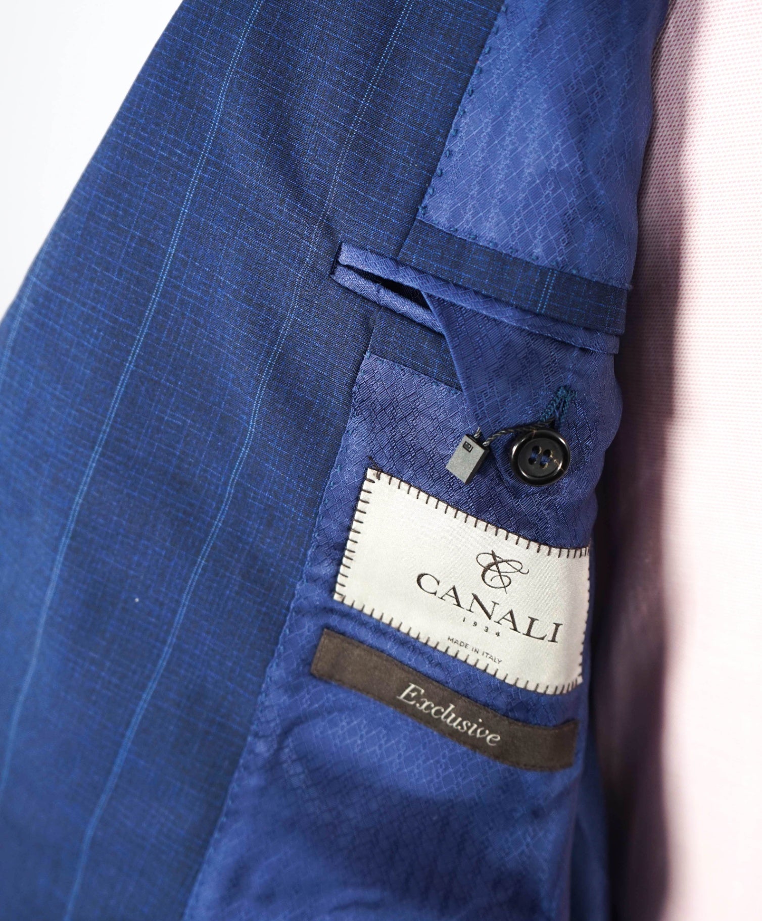 $2,395 CANALI - "Exclusive" Blue Stripe Super 150's Wool Blazer - 46R