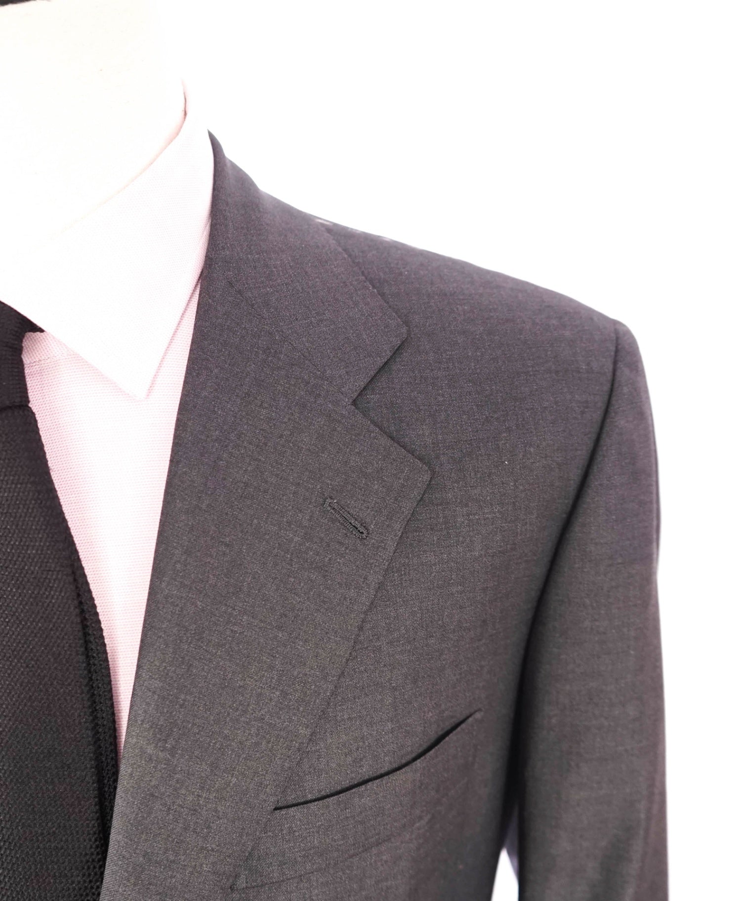 $10,000 KITON - Solid Gray 2/3-Btn Roll Lapel Flat Front Wool Suit - 41R