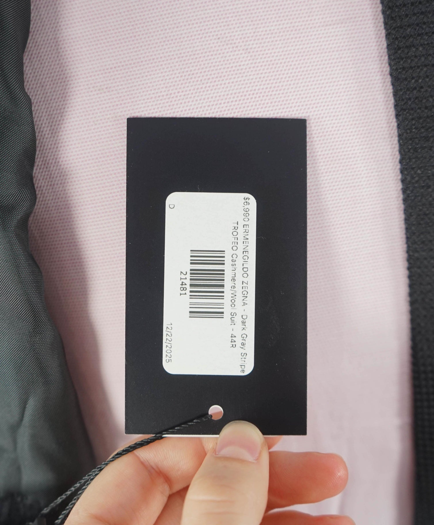 $6,990 ZEGNA - Gray Chalk Stripe TROFEO Cashmere/Wool Suit - 44R