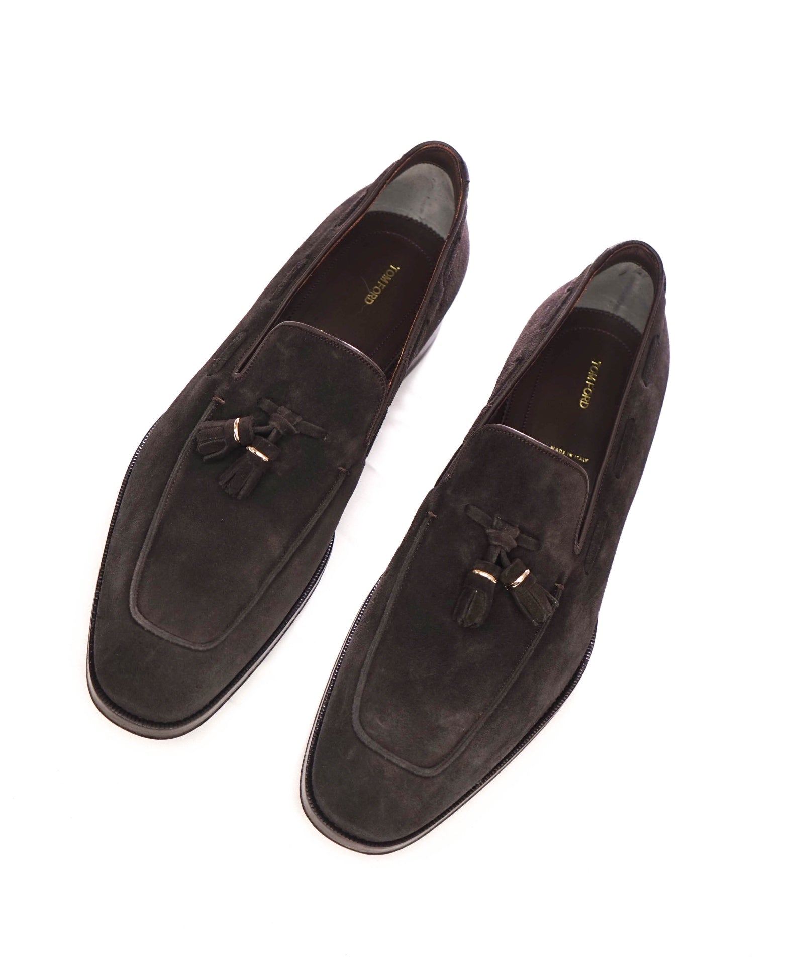 $1,890 TOM FORD - Brown Suede "Edgar" Tassel Loafers - US 11 (10.5TF)