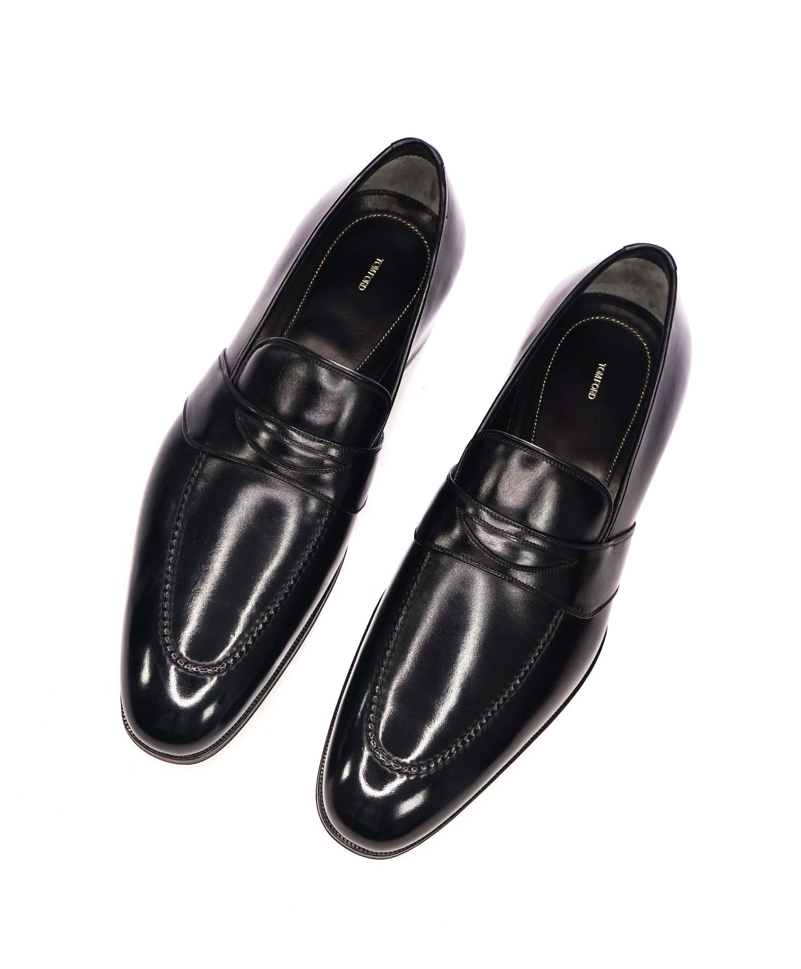 $1,790 TOM FORD - Black Leather Loafers - US 7.5 EE (7TF)