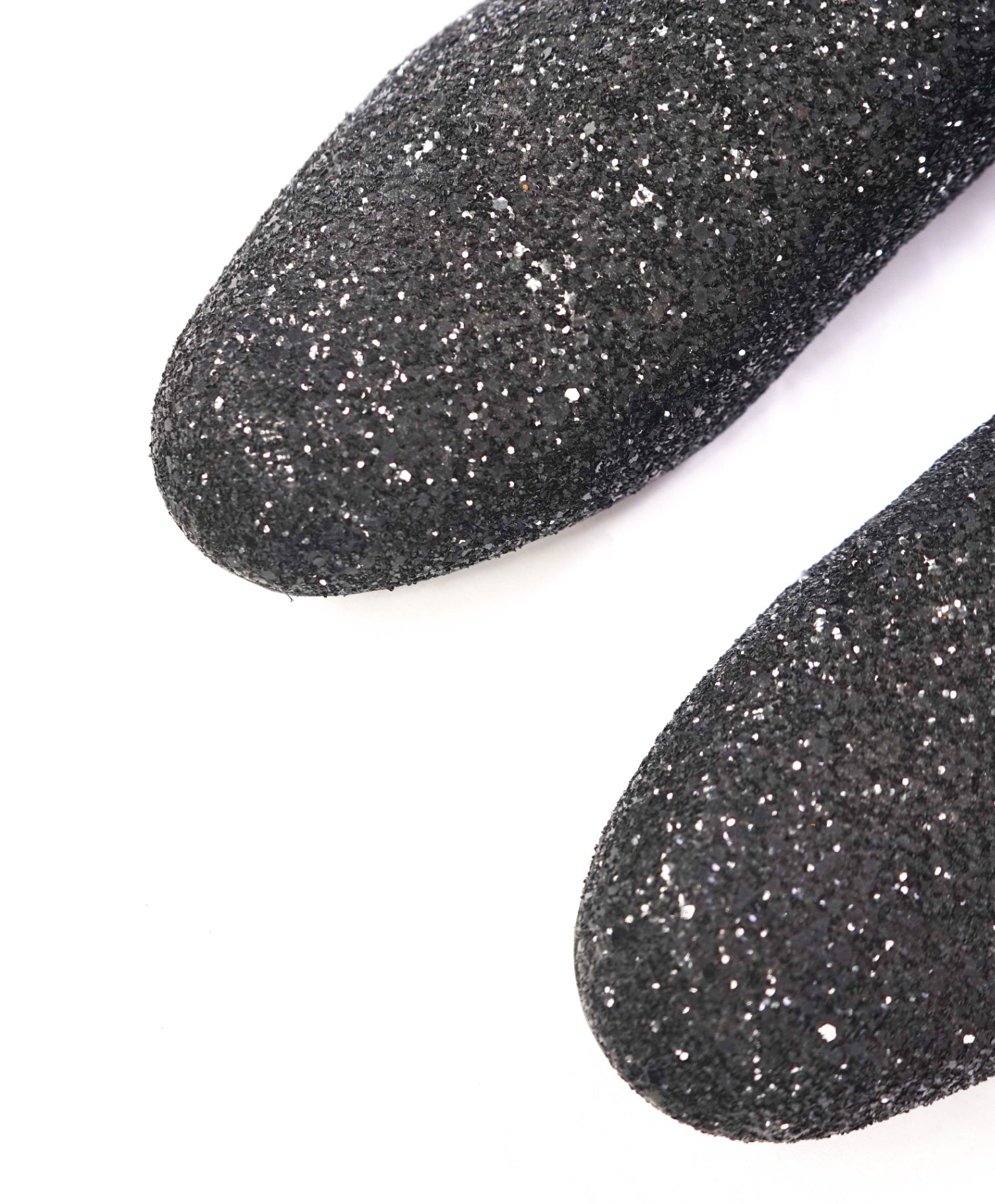$900 JIMMY CHOO - Black Glitter Fabric Loafers - US 11 (44EU)